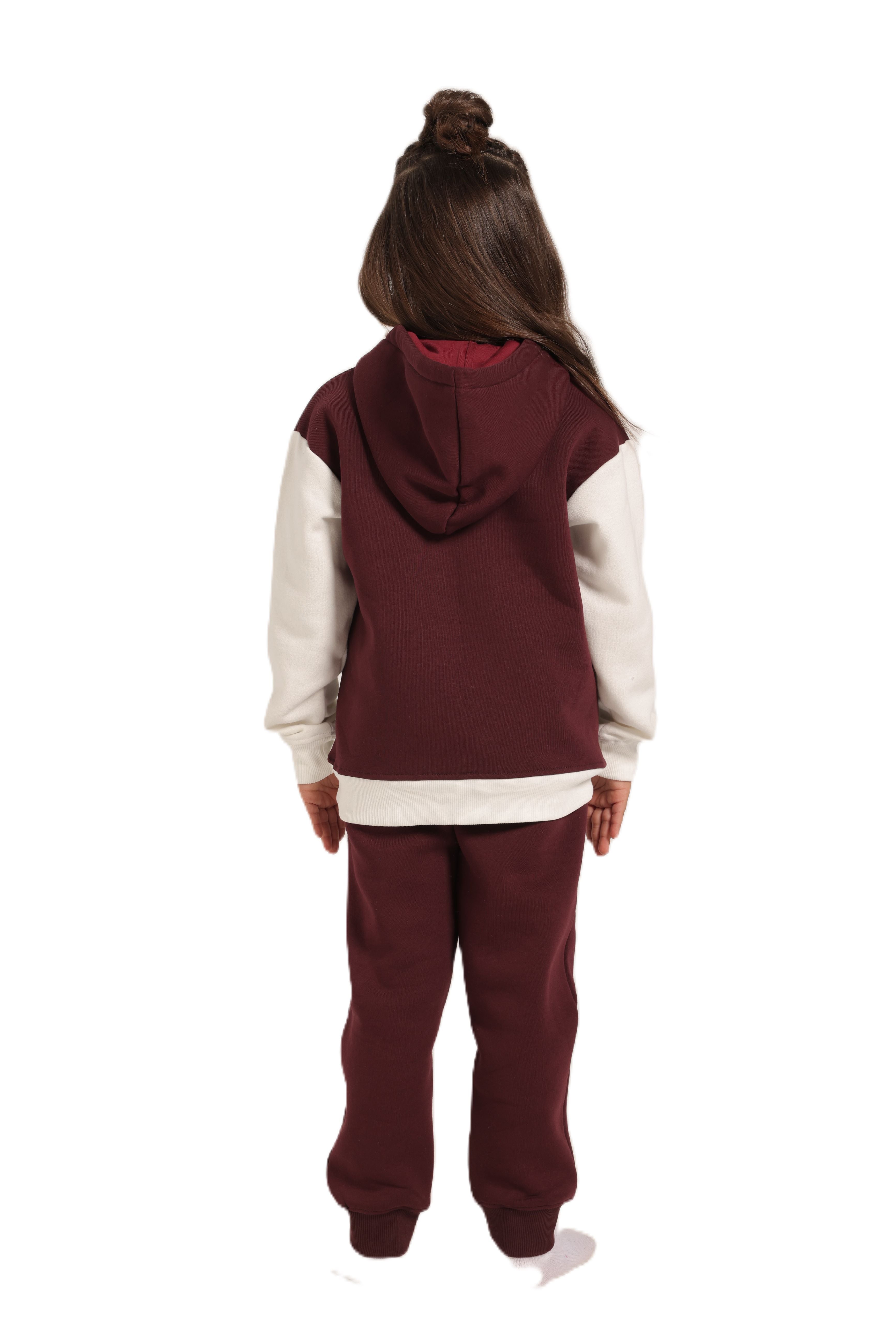 Girls' Winter Pajama Set –Burgundy