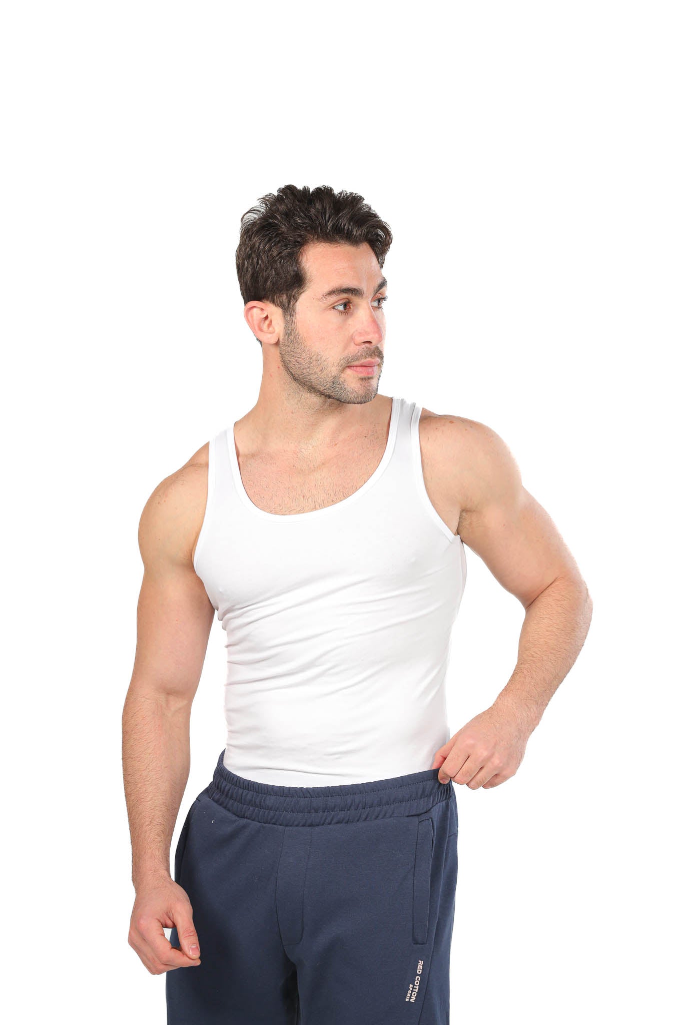 Lycra Sleeveless Undershirt For Men - White