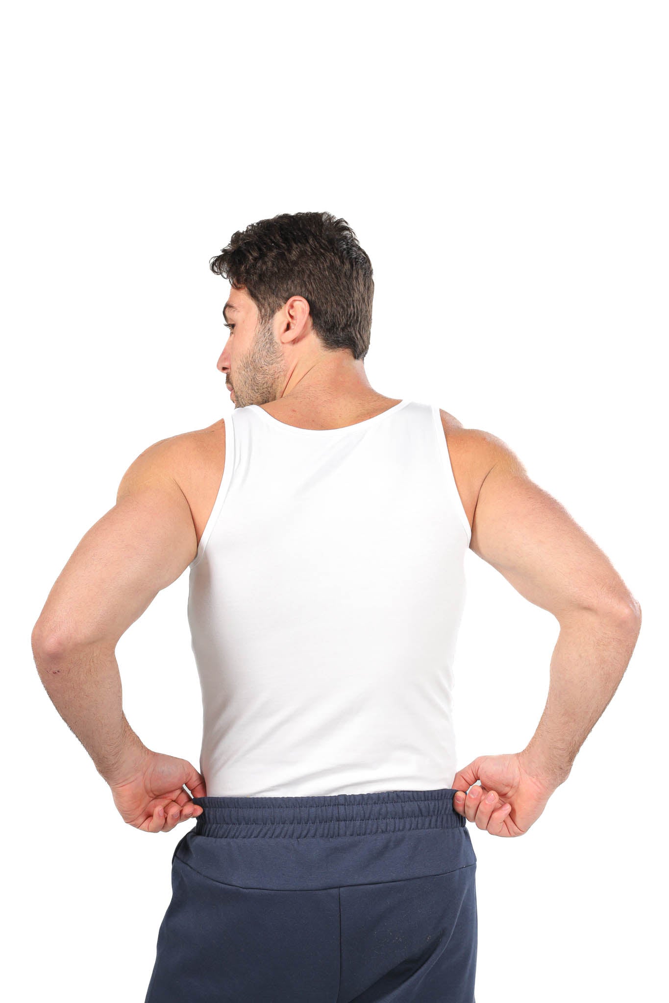 Lycra Sleeveless Undershirt For Men - White
