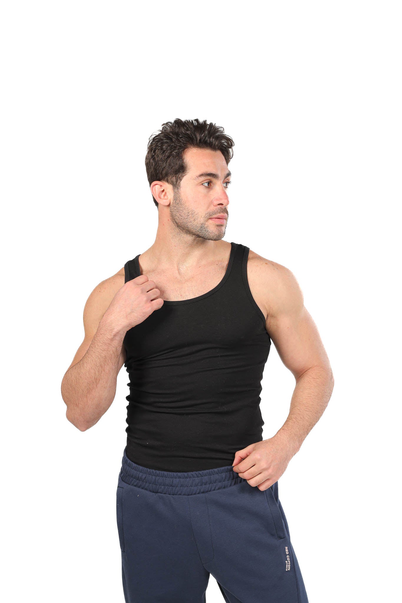 Lycra Sleeveless Undershirt For Men - Black