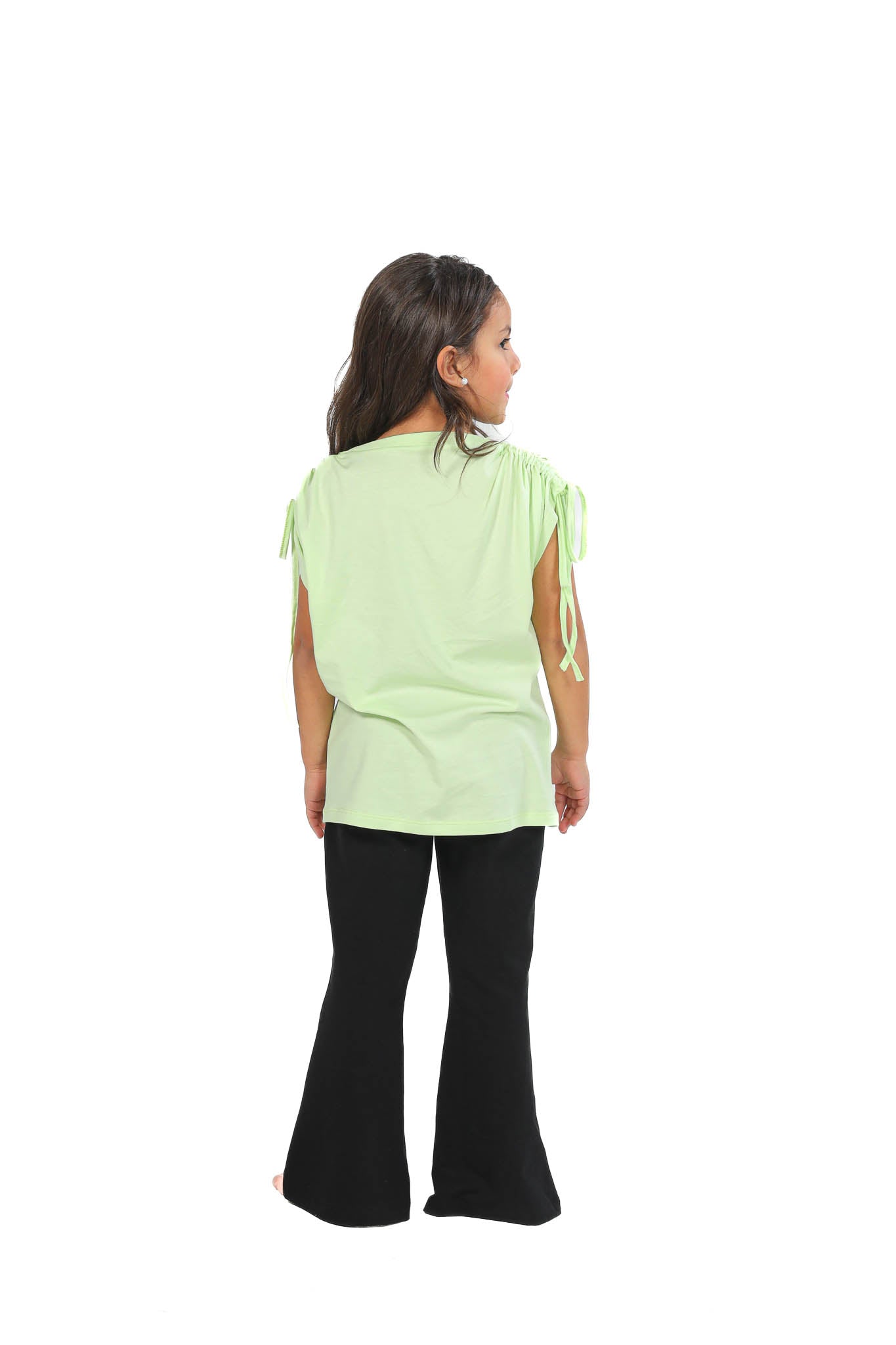 Girls' Avocado Graphic Tee and Black Flared Pants Set