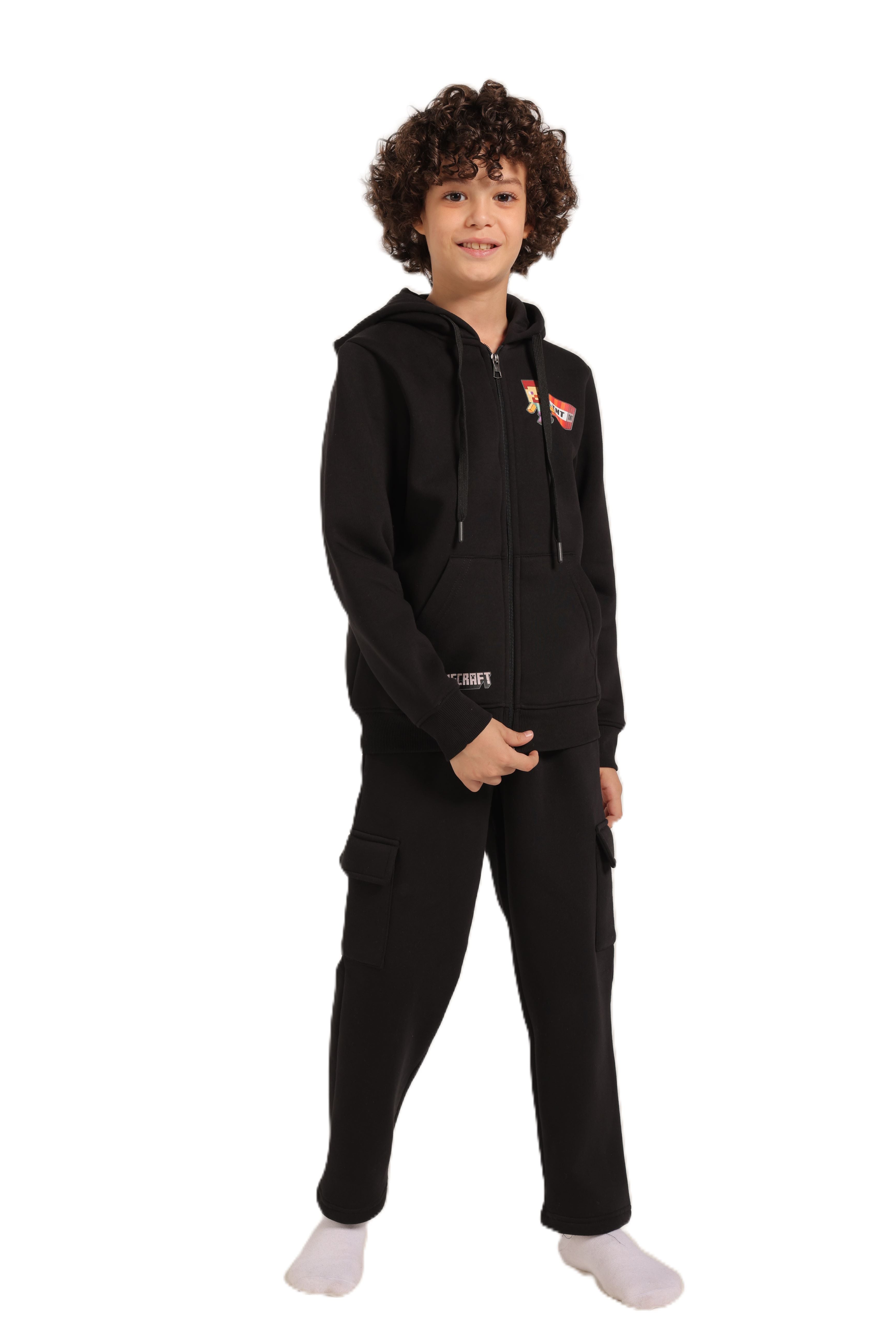 Boys’ Black Hoodie Pajama set