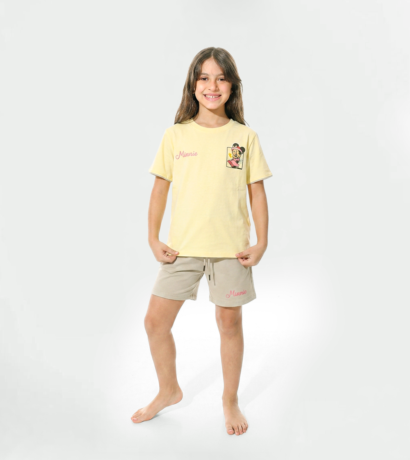 Girls Yellow Summer Milton Shorts Pajama Set