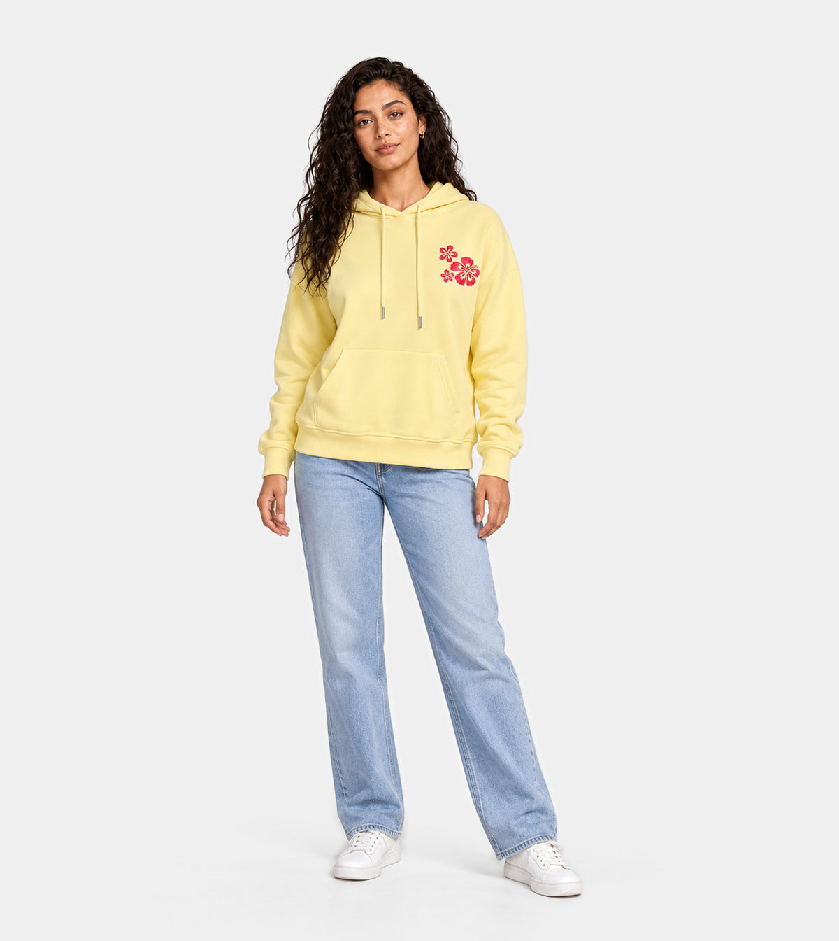 Women’s Yellow Hoodie | Red Cotton