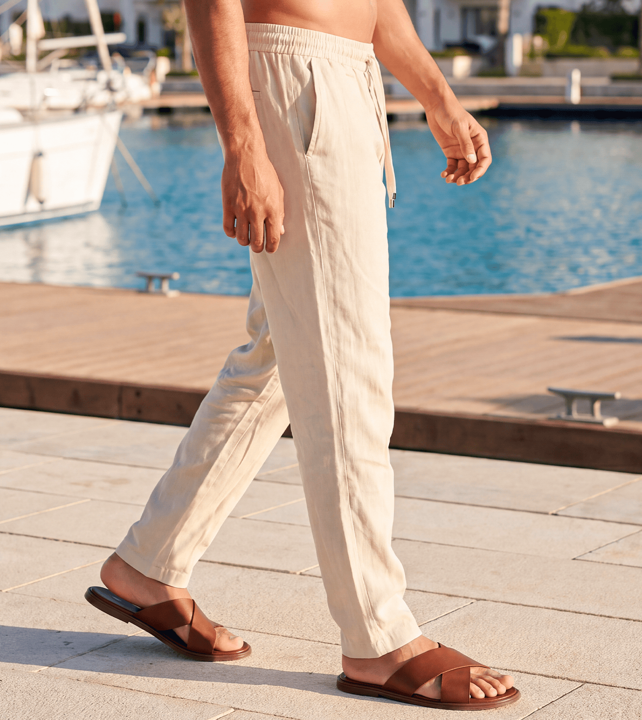 Men Relaxed Linen Pants