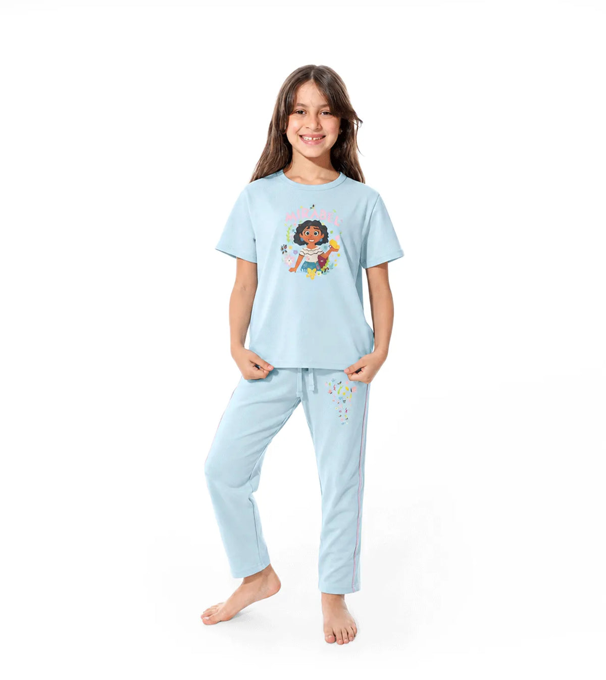 Girls’ Baby Blue Short Sleeve Pajama Set | Comfortable Cotton Girls’ Pajamas