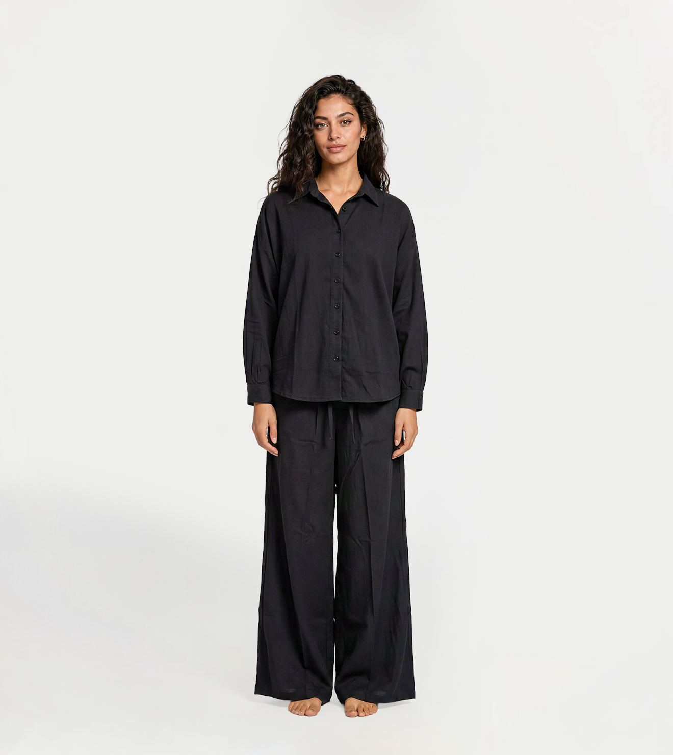 Women Linen Summer Wide Leg Set