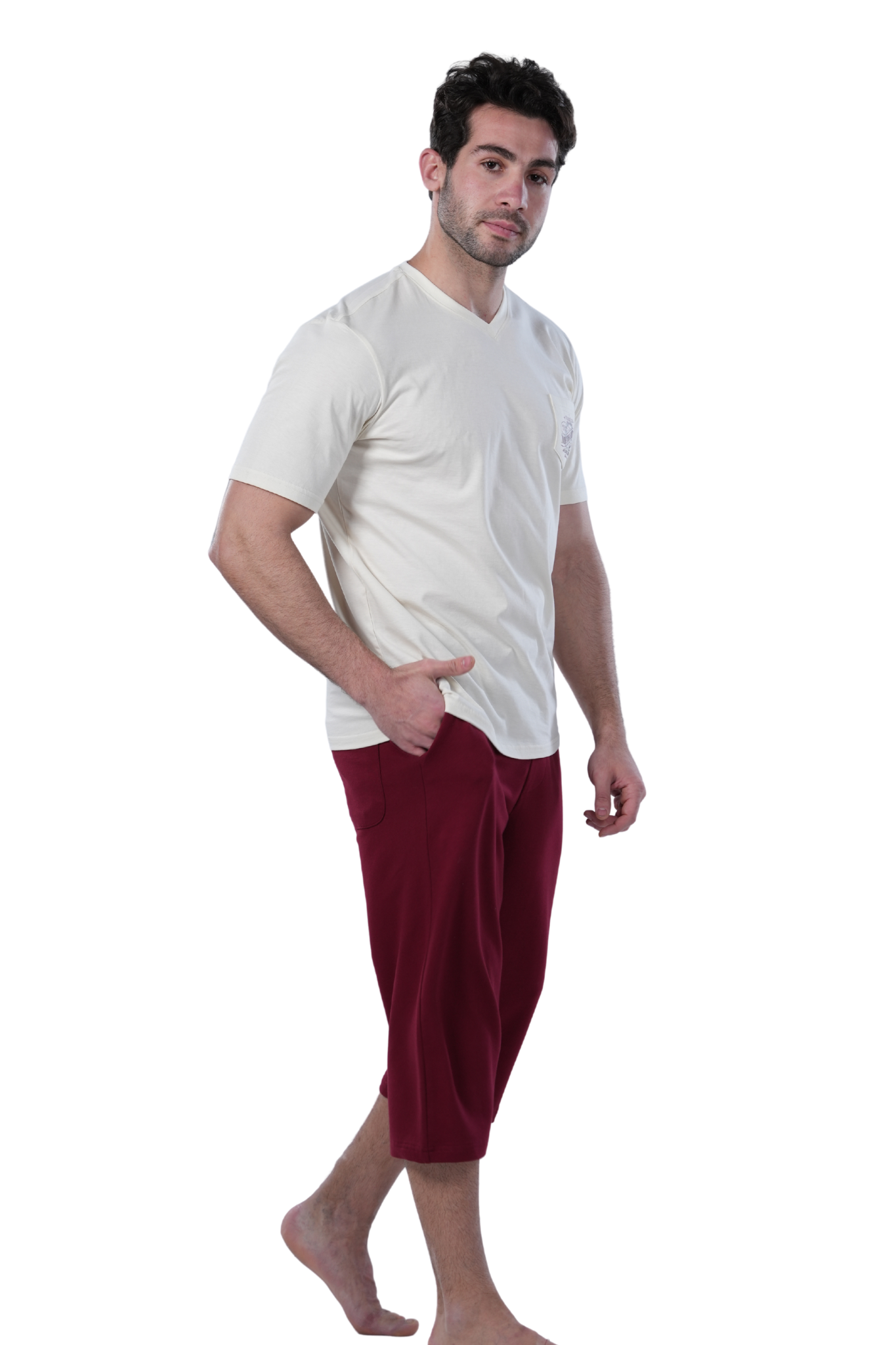 Men's Burgundy Pajama Set