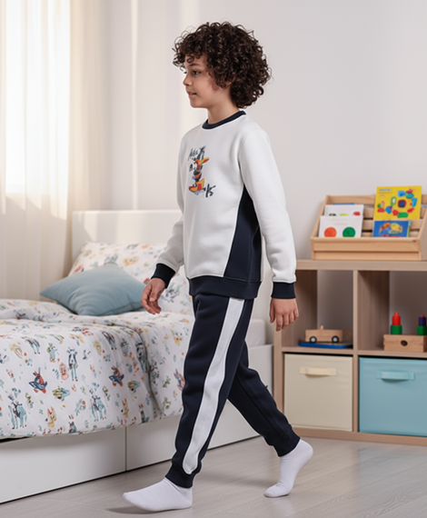 Boy's Tracksuit – Cartoon Print Sweatshirt & Joggers Set
