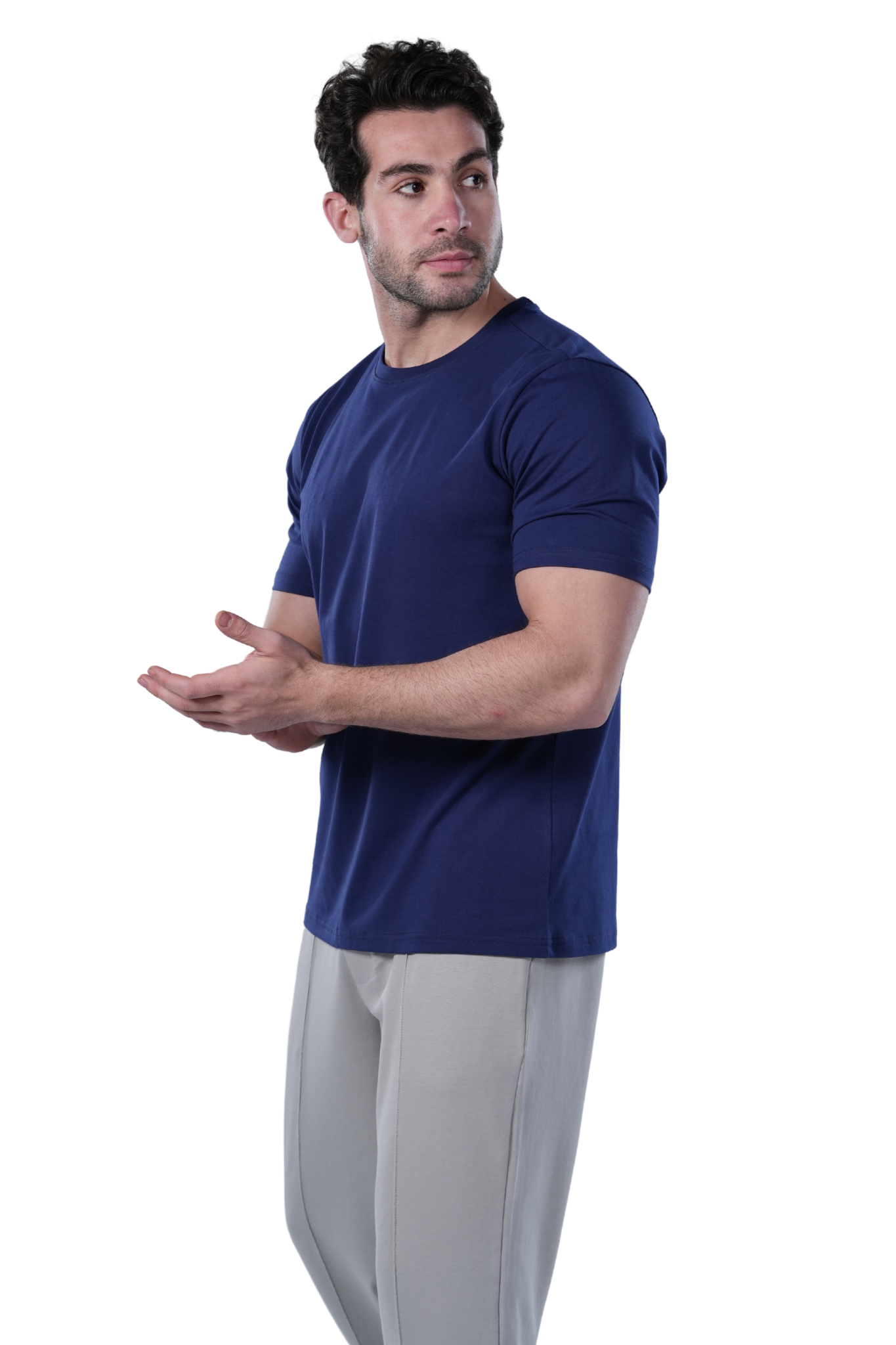 Men's Regular Fit Cotton T-Shirt - Navy
