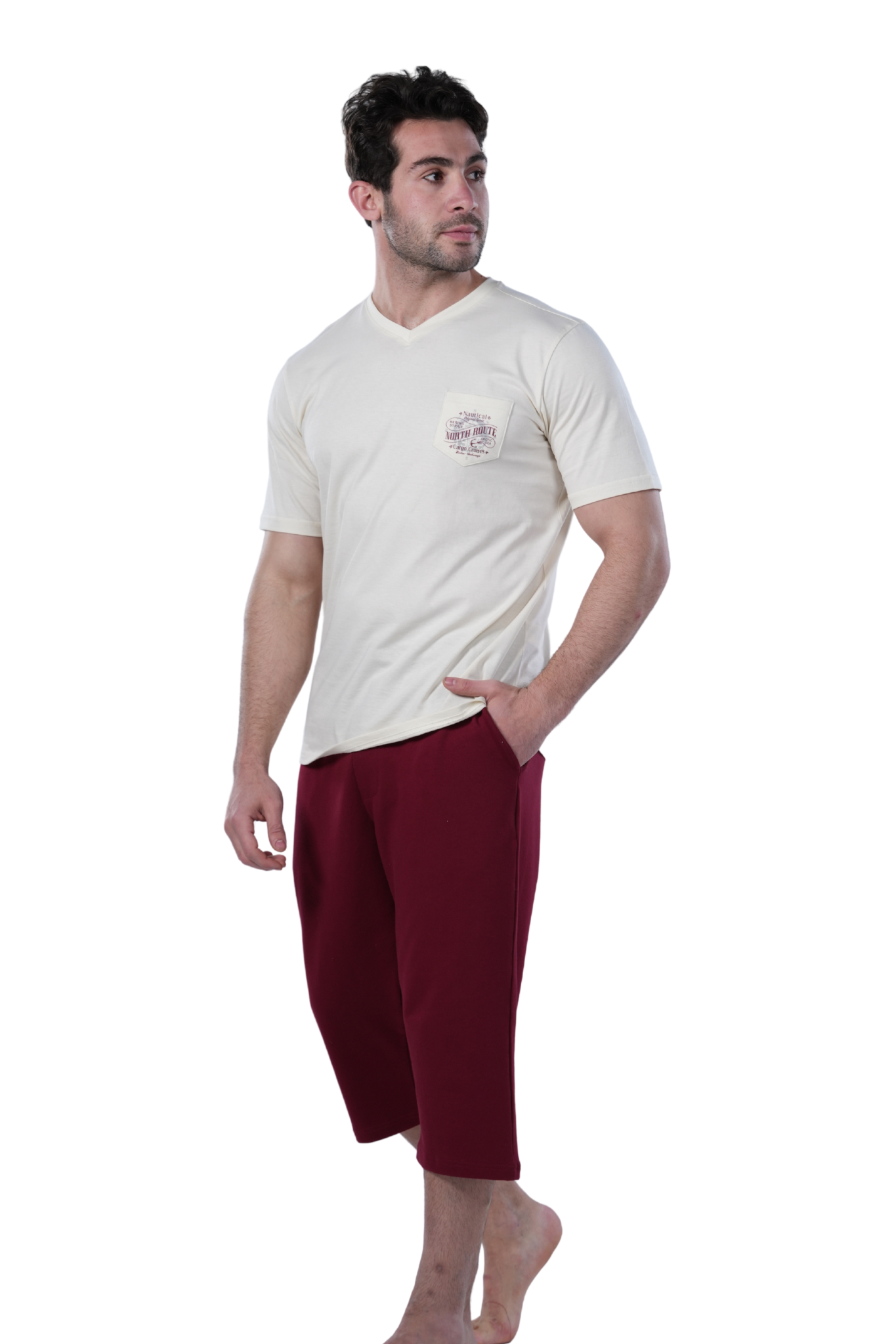Men's Burgundy Pajama Set