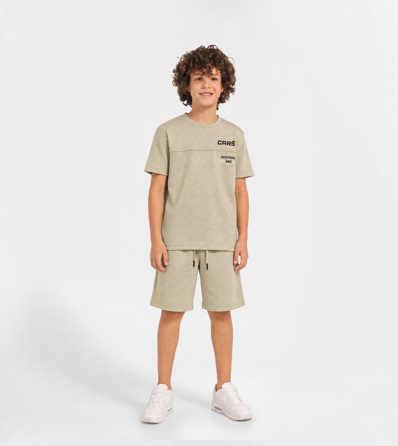 Boys Melton Shorts Set in Soft Mint