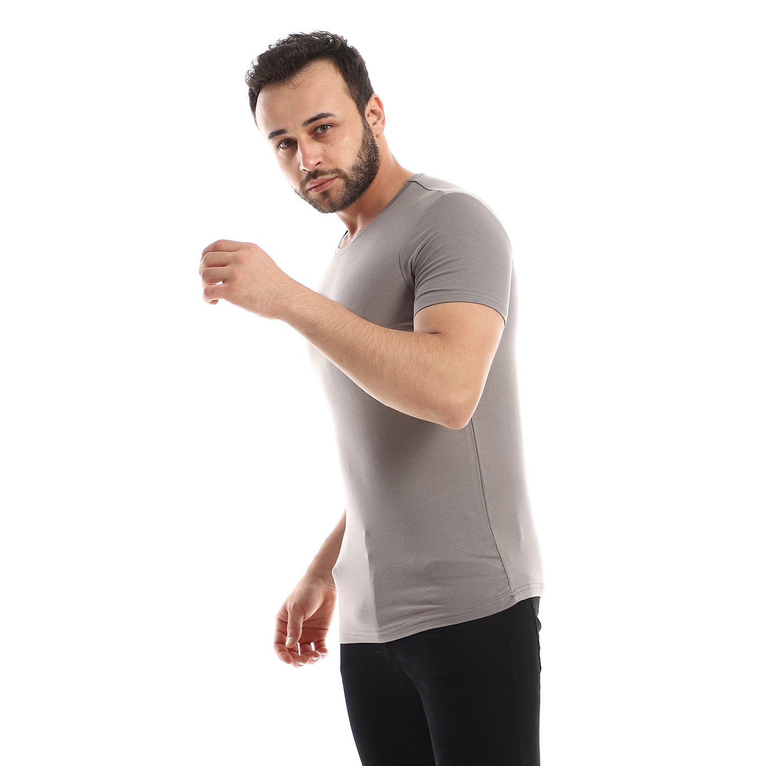 Short Sleeve Undershirt For Men Round Neck
