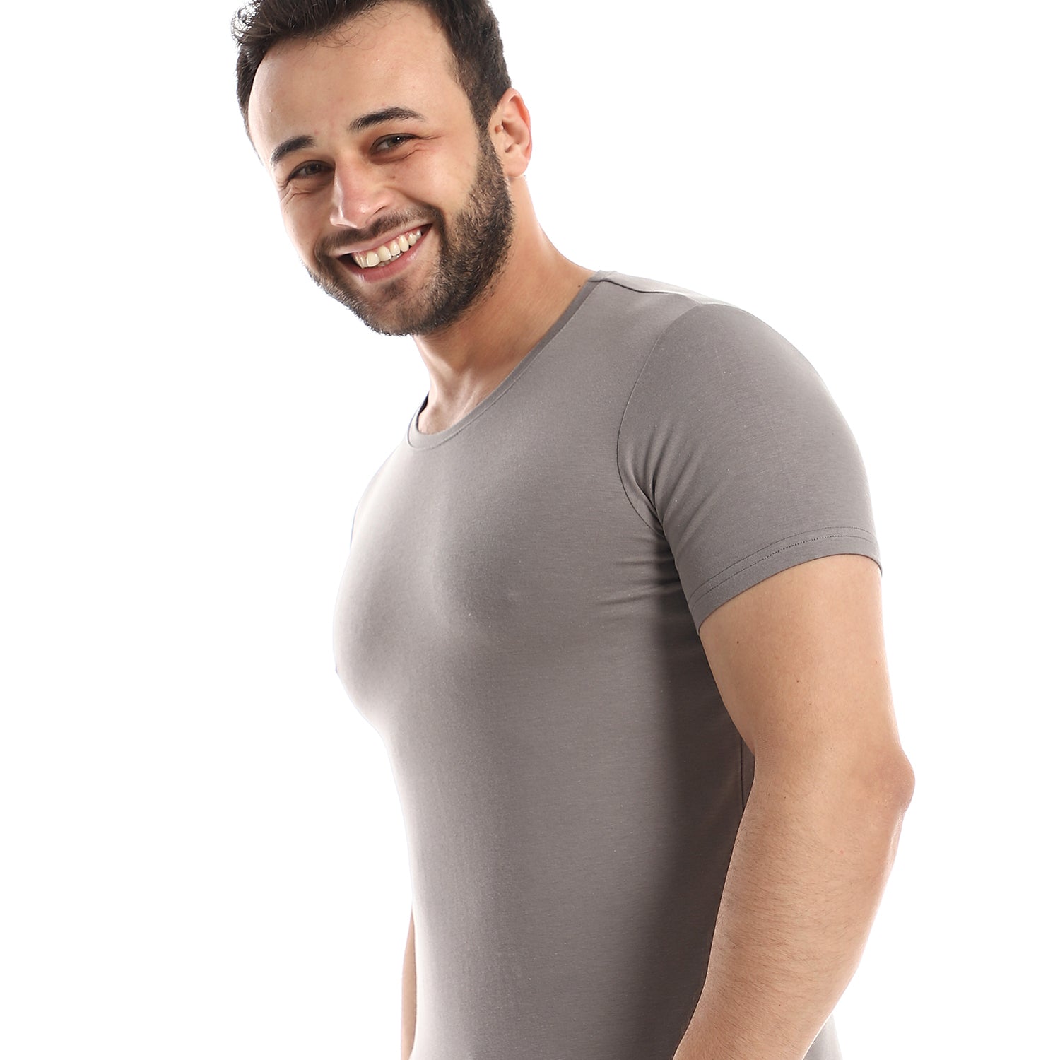 Short Sleeve Undershirt For Men Round Neck
