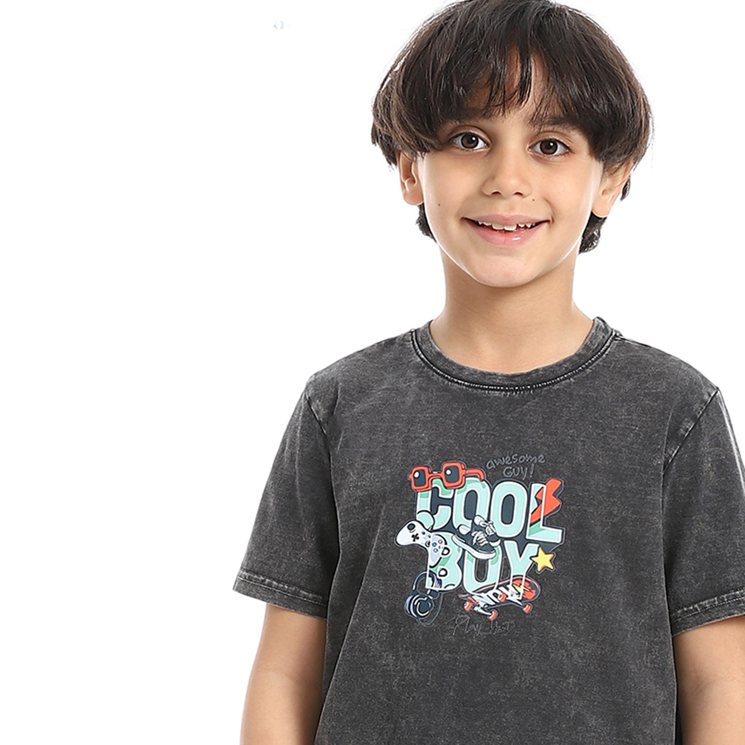 Boy's Summer Pajama - Dark Grey