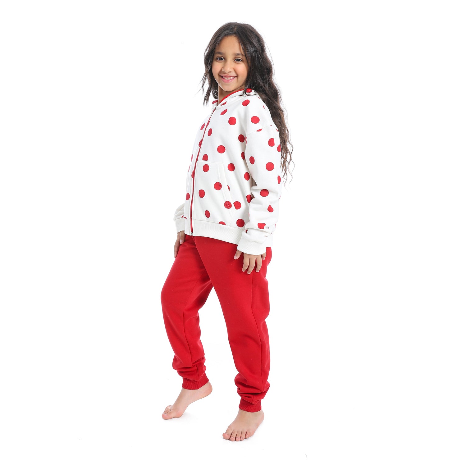 Girls' Winter Hoodie Pajamas - Red