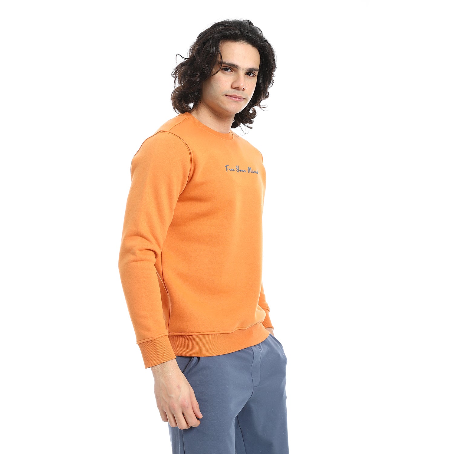 Men's Crewneck Sweatshirt - Style & Comfort Combined - Orange