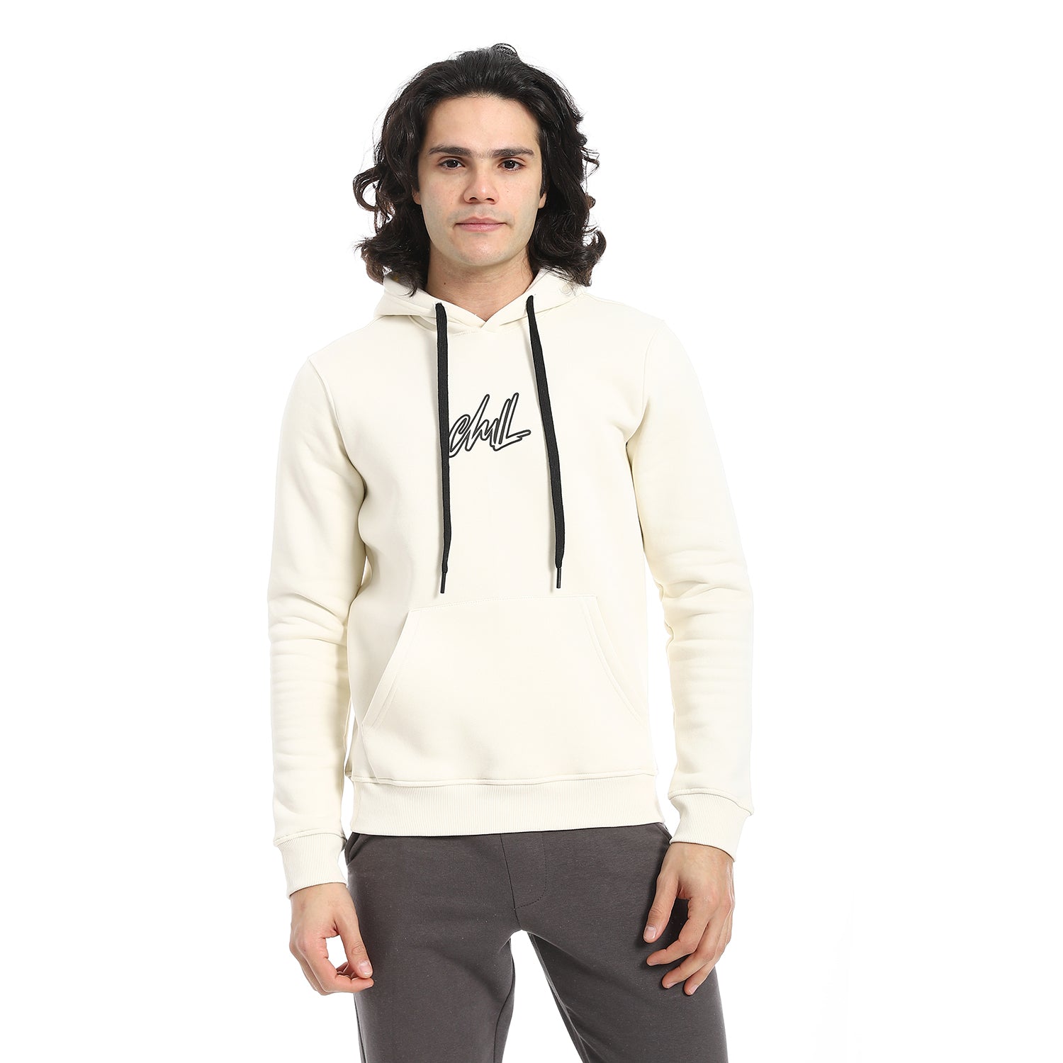 Men's Hoodie With Printed - Off White