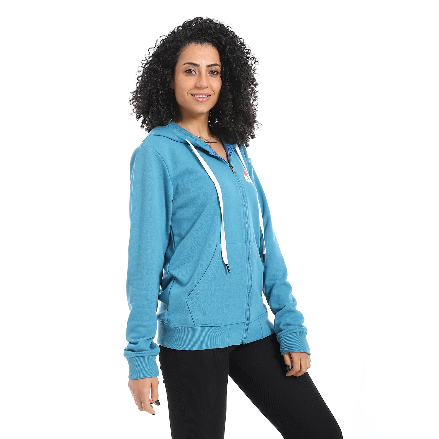Women's Autumn Sweatshirt With Printed -Blue