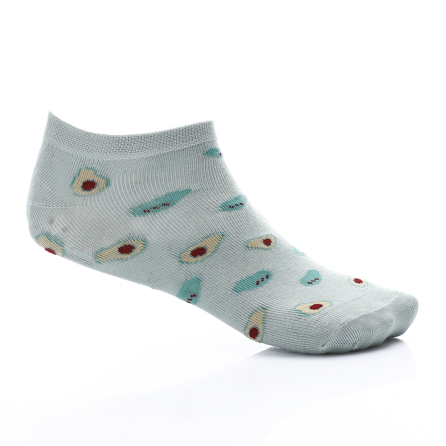 Women's Socket Socks With Drawings "Avocado" - Mint