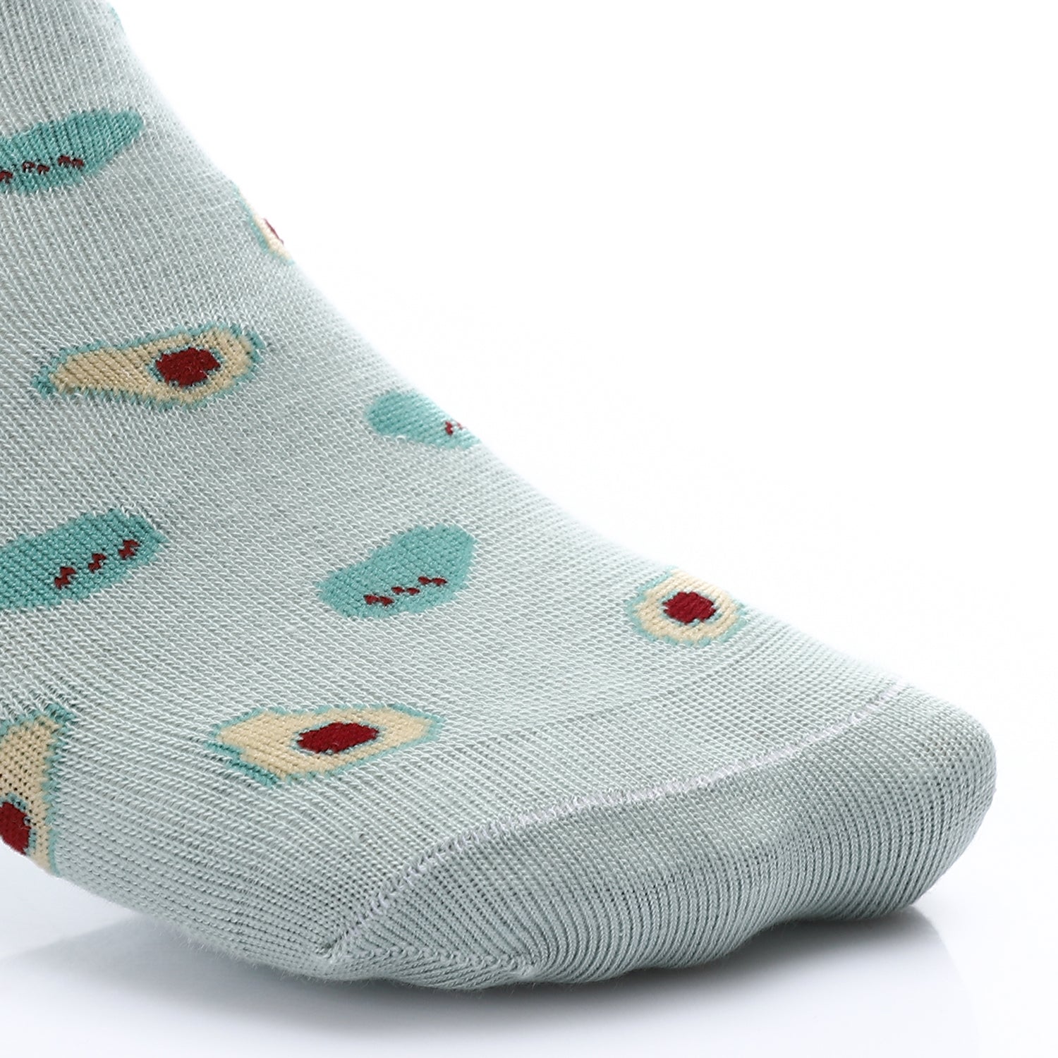 Women's Socket Socks With Drawings "Avocado" - Mint