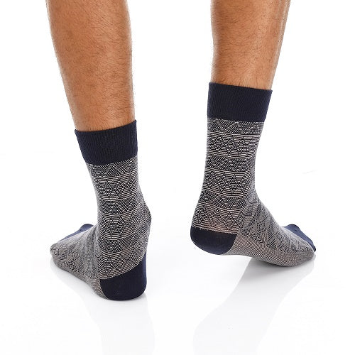 Men's Classic Jacquard Socks - Black & Grey