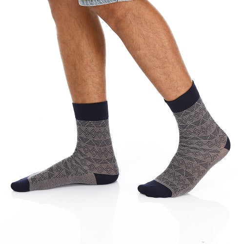 Men's Classic Jacquard Socks - Black & Grey