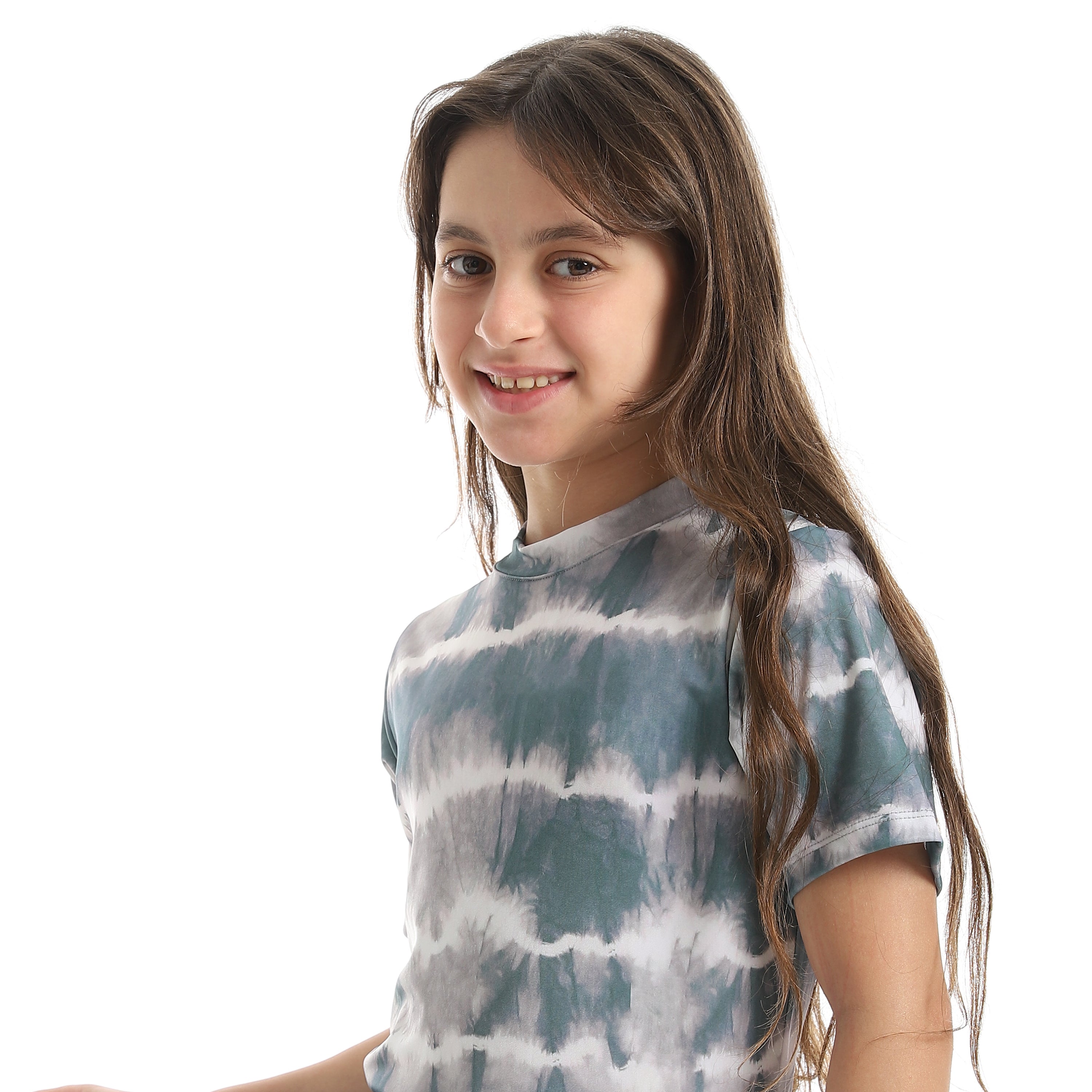 Girls’ Modest Swimwear Set – Short Sleeve Top with Shorts -Mint