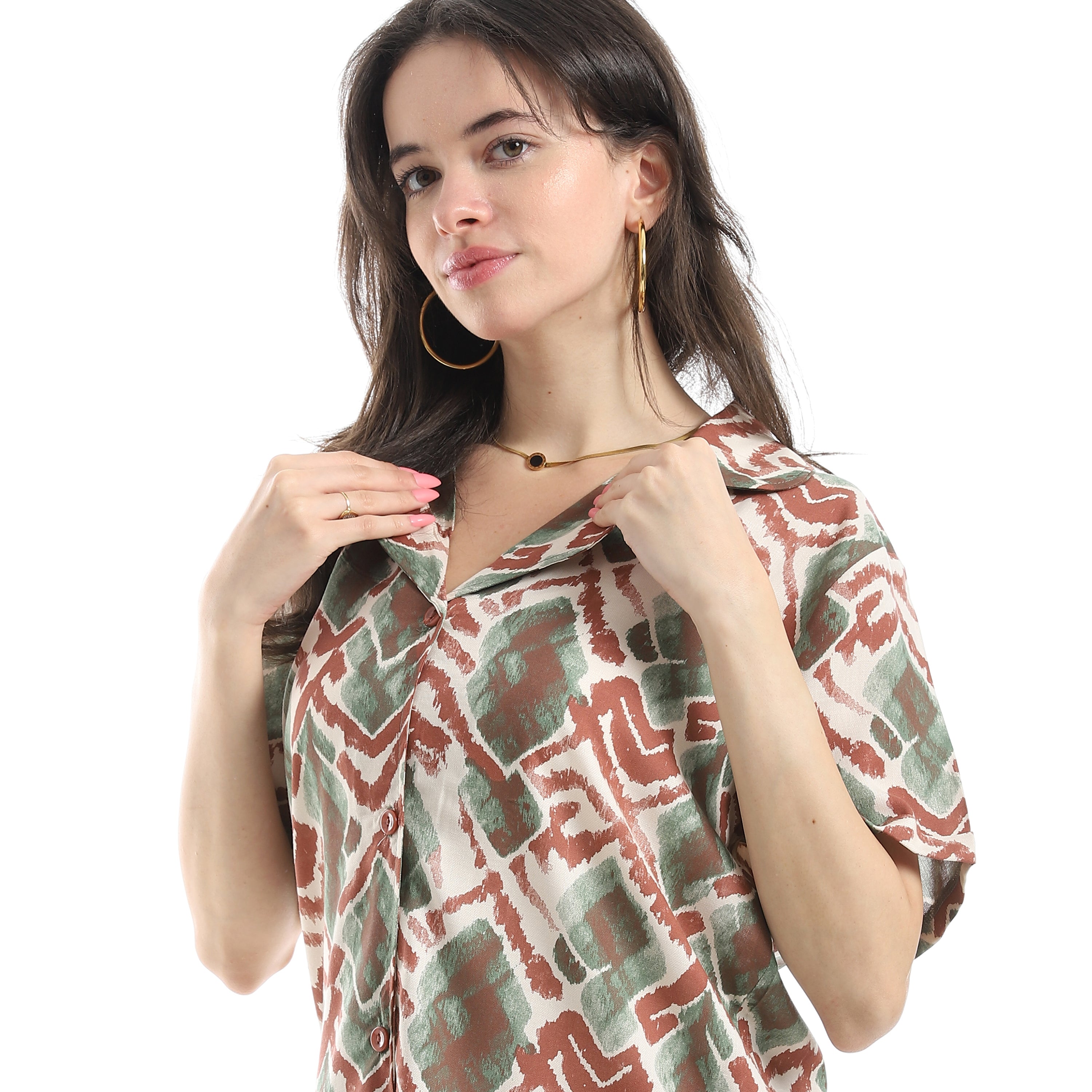 Women's Pajama Set – Soft Fabric with Modern Geometric Print