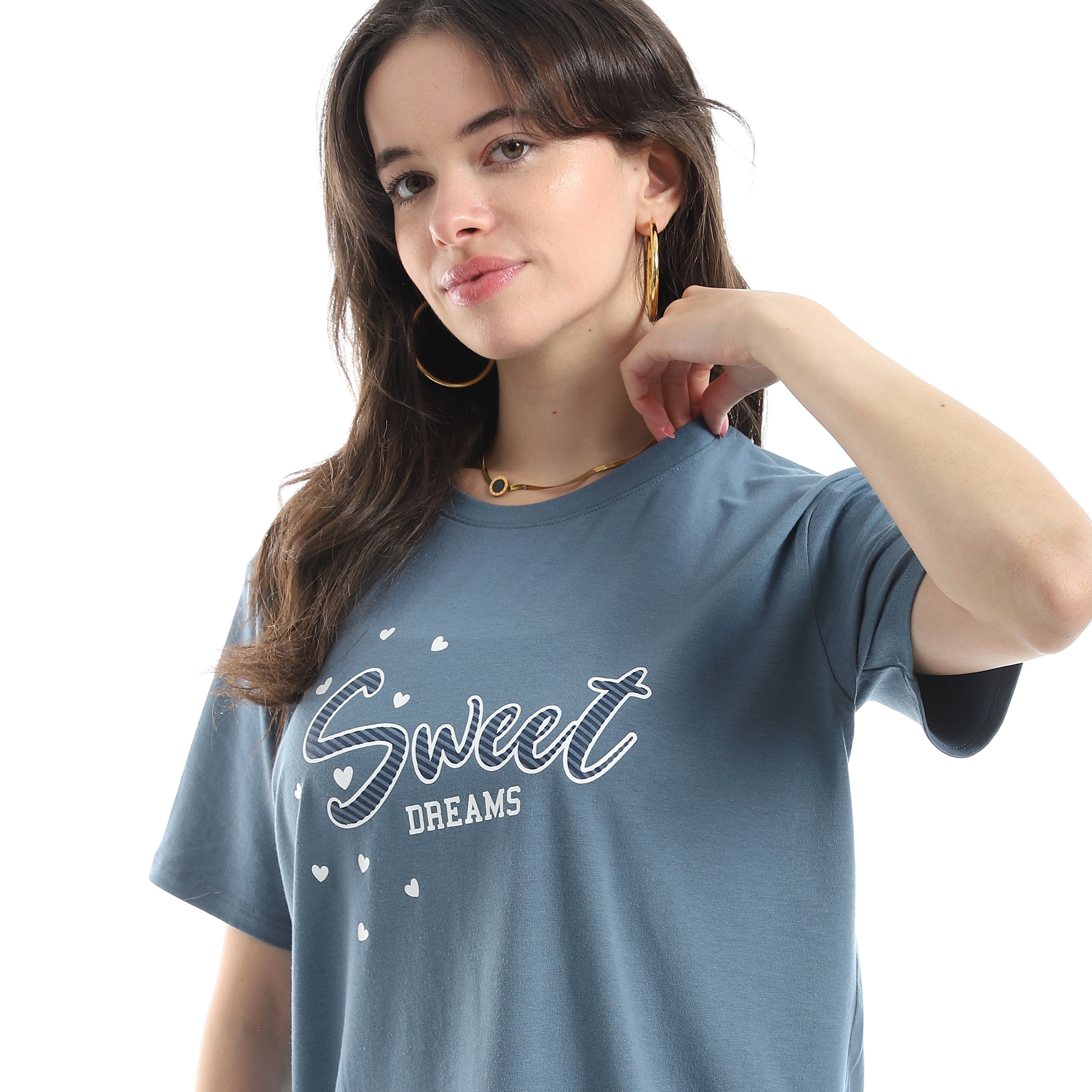 Women's Summer Pajama - Floral Pants - Indigo