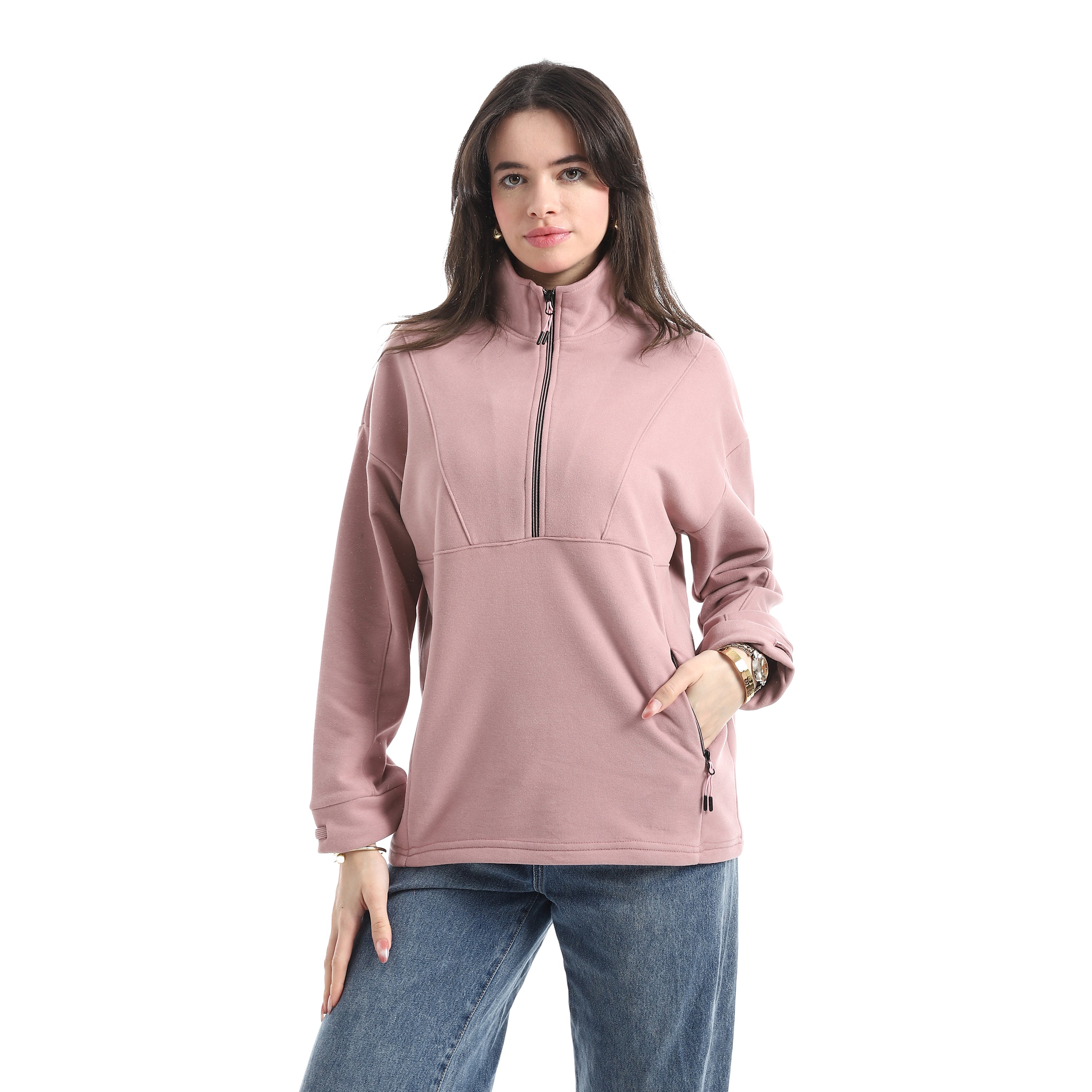 Women’s Half-Zip High Neck Sweatshirt