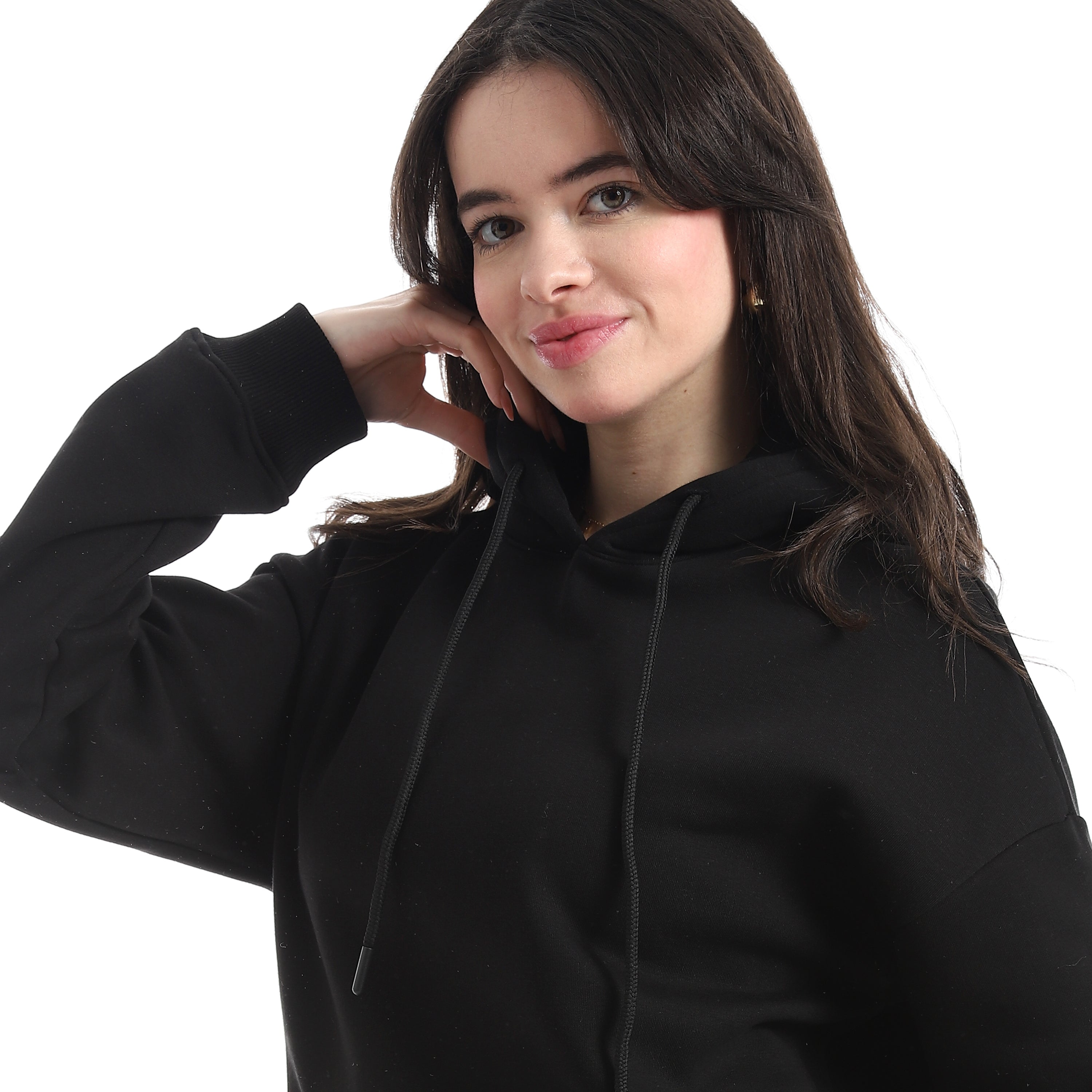 Relax Fit Hooded Basic Thick Sweatshirt