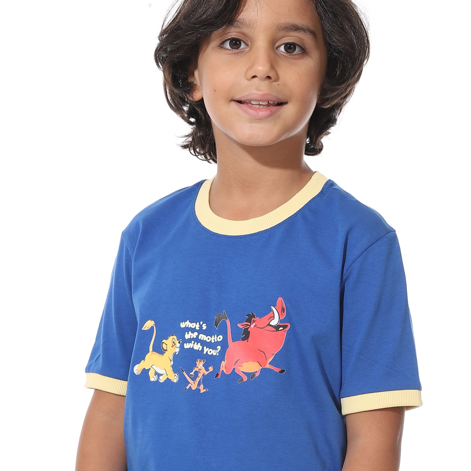 Boys’ Short Pajama Set with Back Print – Soft Cotton Nightwear