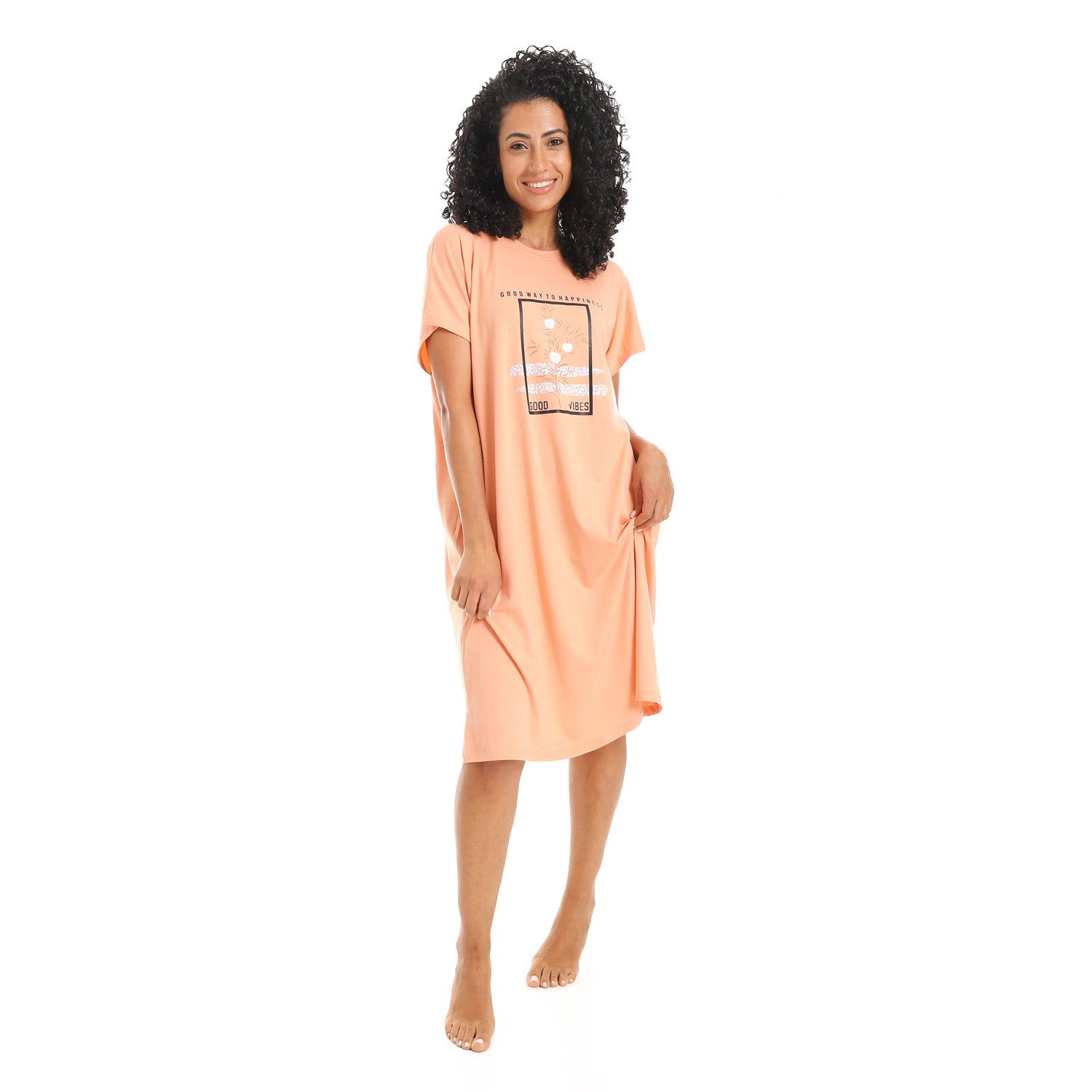 Women's Short Sleeve Cotton Nightgown, Casual & Chic Sleepwear