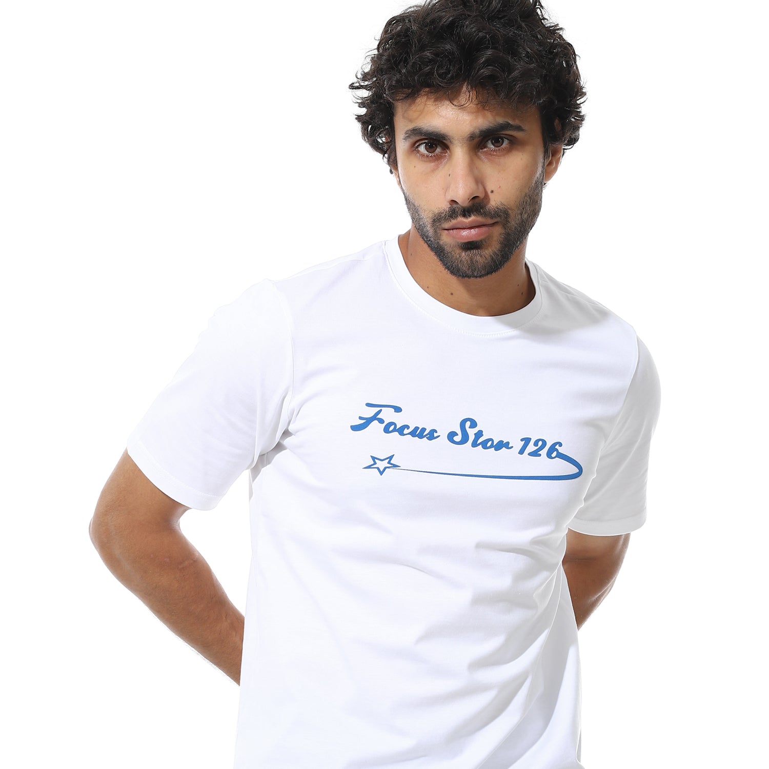 Men's Short Pajama Set with Print - Blue