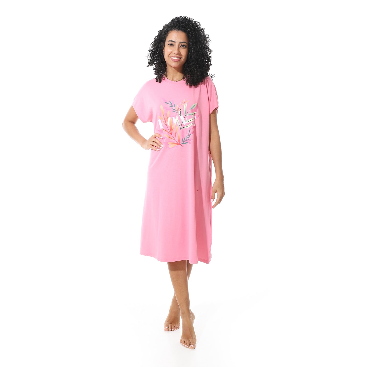 Women's Short Sleeve Cotton Nightgown, Casual & Chic Sleepwear