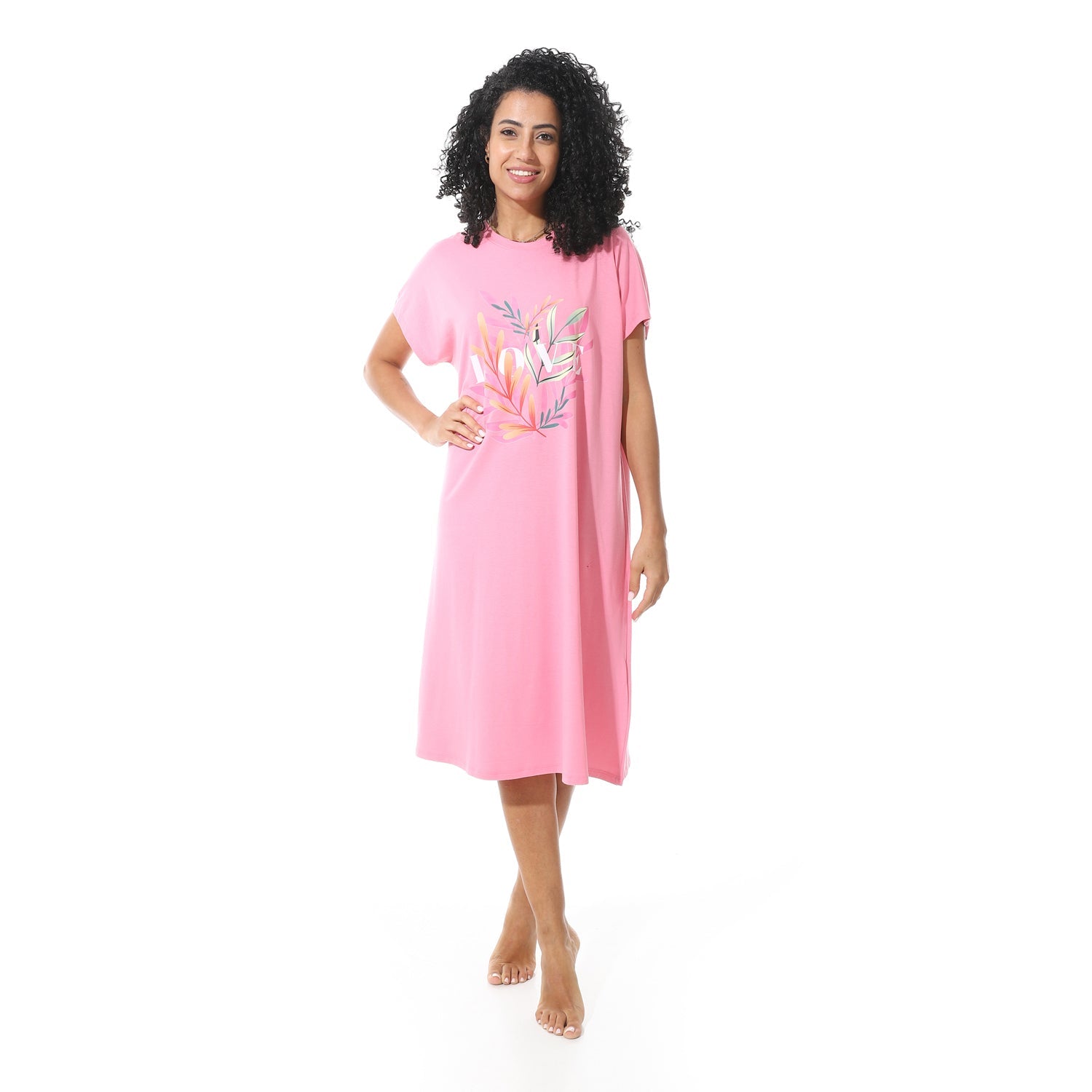 Women's Short Sleeve Cotton Nightgown, Casual & Chic Sleepwear
