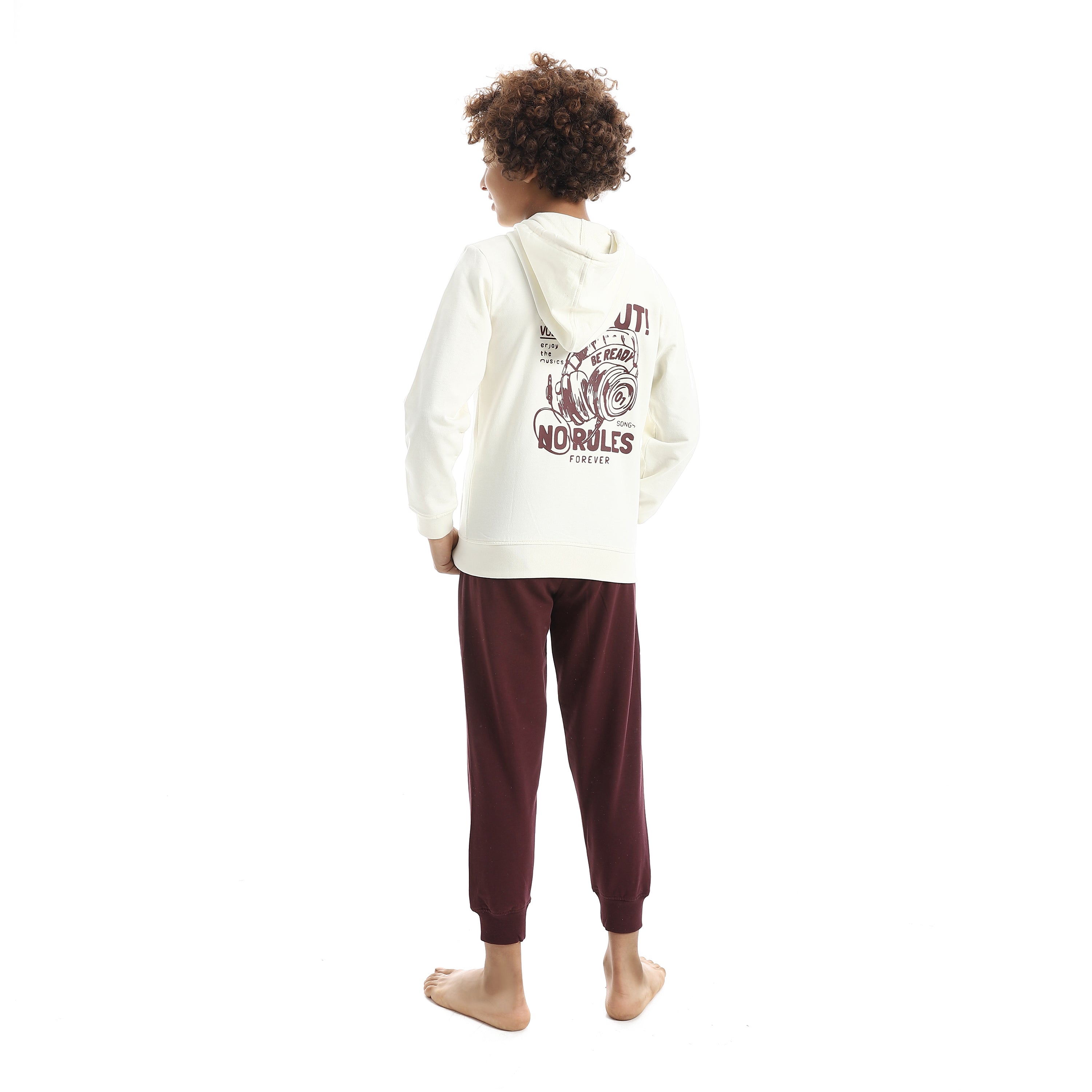 Boys' "No Rules" Zip-Up Hoodie & Joggers Set