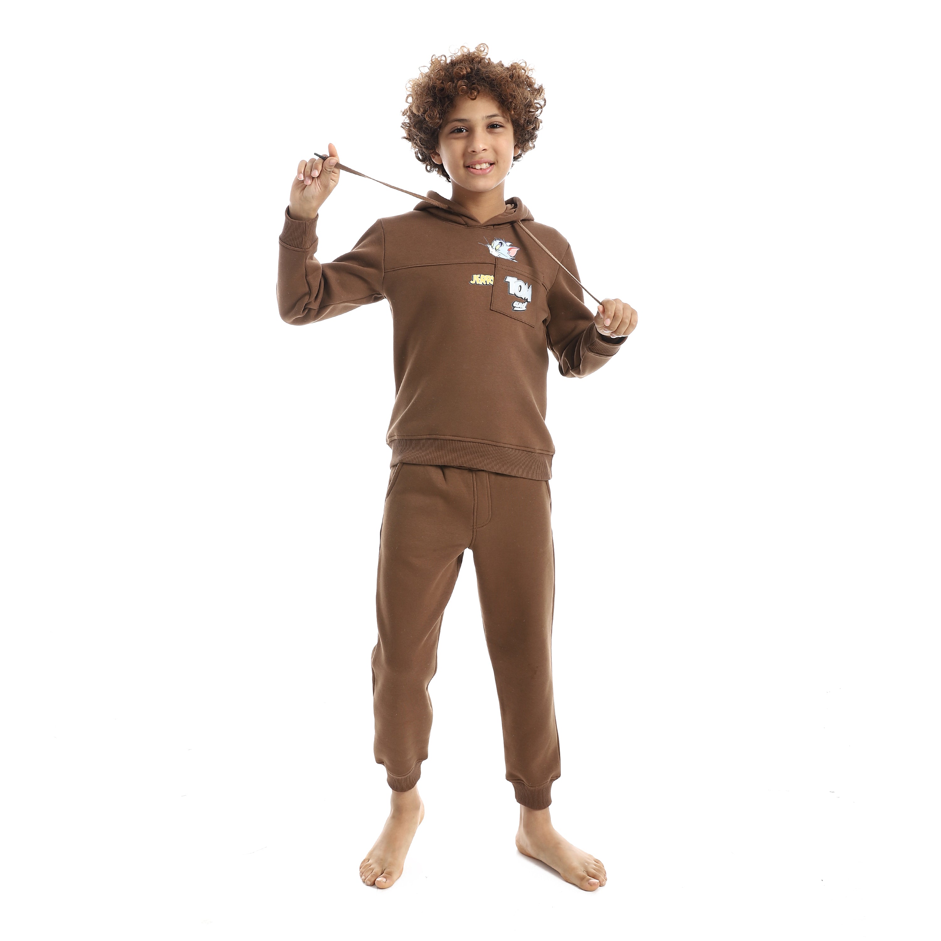 Boy's "Tom & Jerry" Graphic Hoodie & Joggers Set