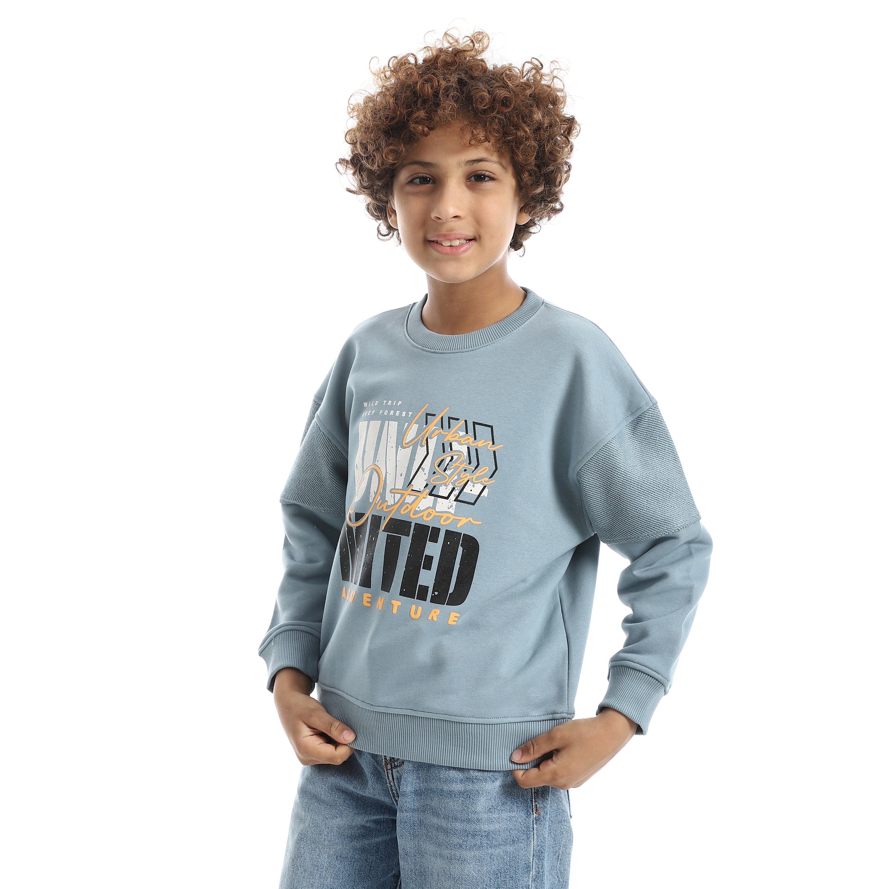 Boy Oversize Fit Crew Neck Printed Sweatshirt