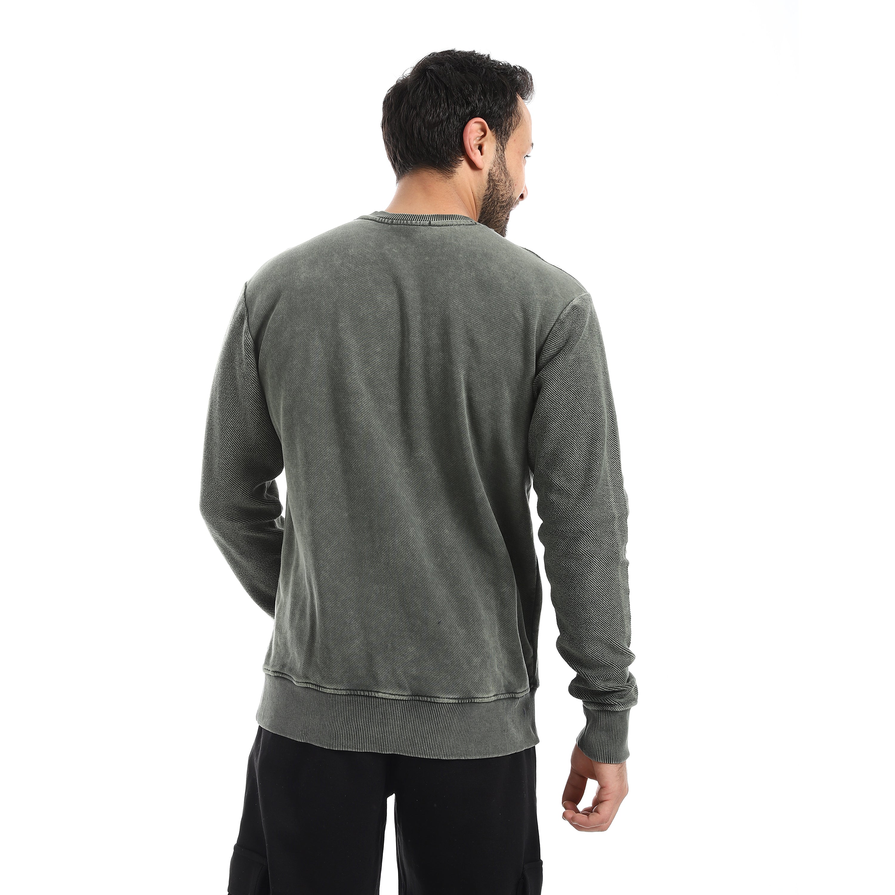 Men Acid-Wash Crewneck Sweatshirt