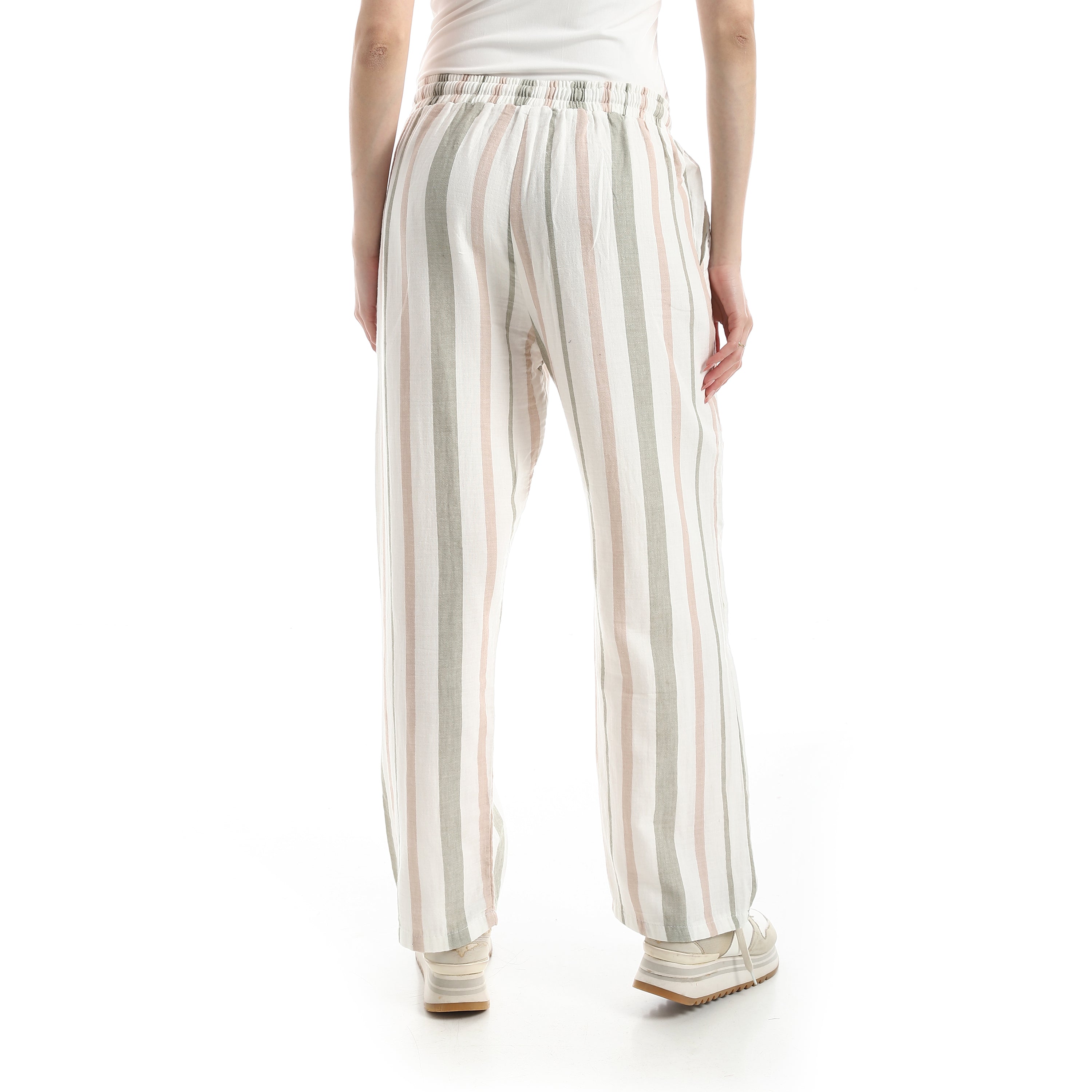 Women’s High-Waist Wide-Leg Striped Pants