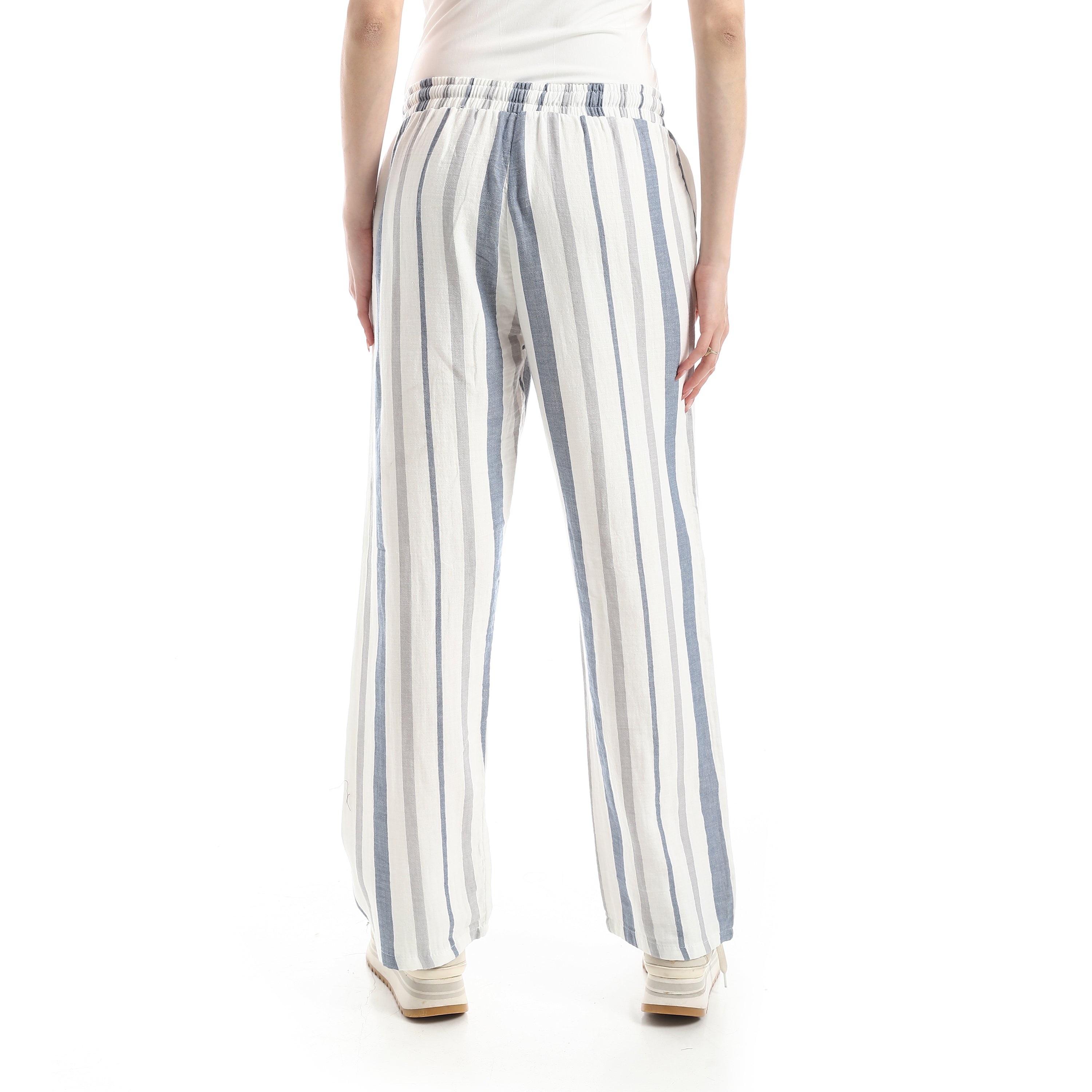 Women’s High-Waist Wide-Leg Striped Pants