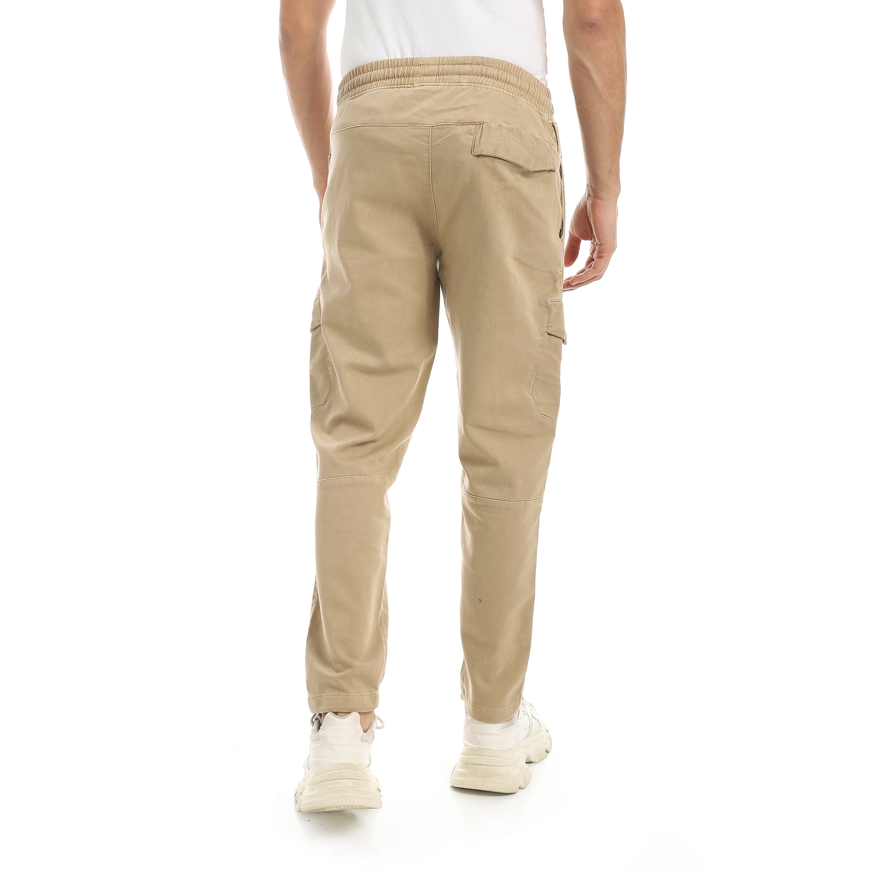 Men's Gabardine Cargo Jogger Pants - Beige