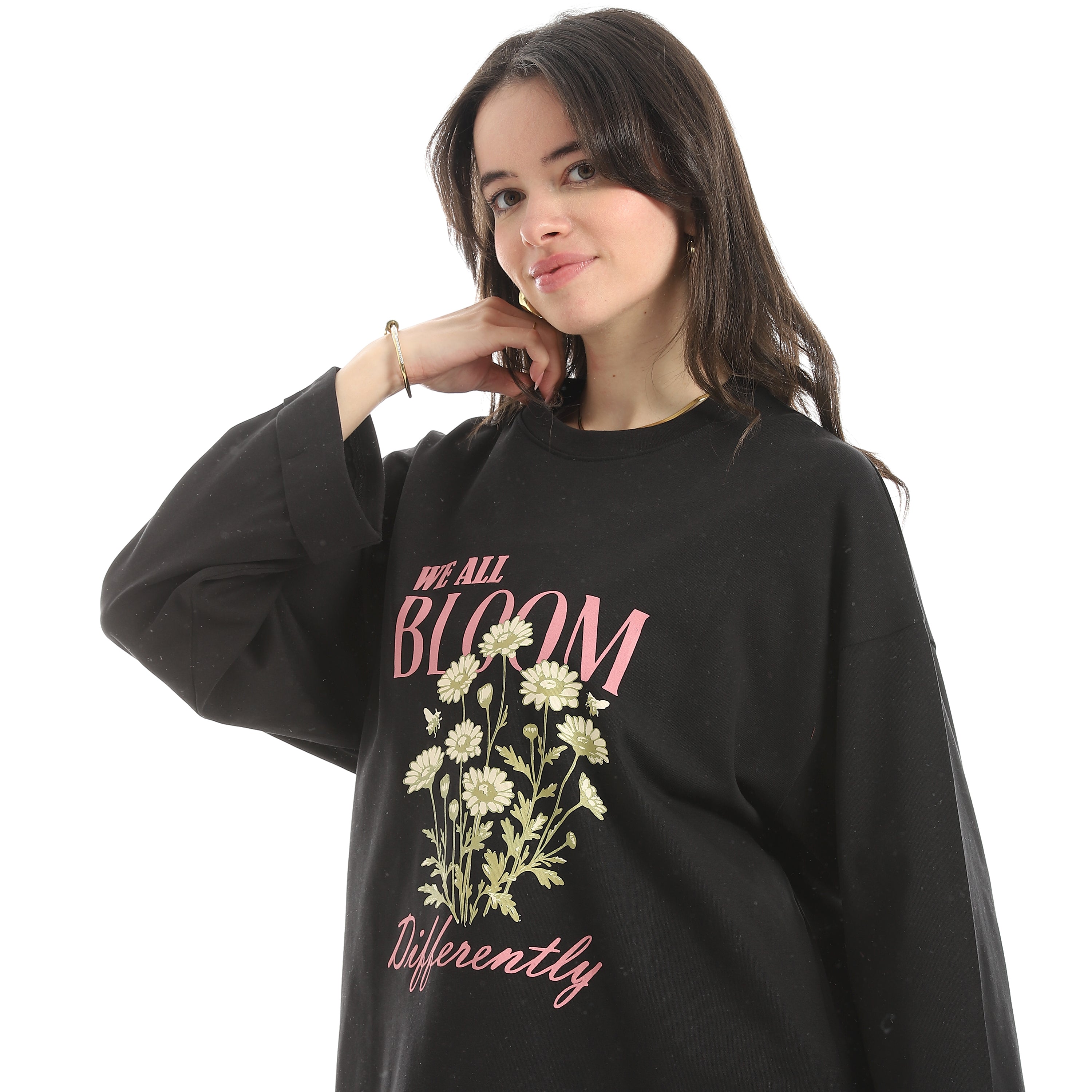 Women The Flowers T-Shirt Red Cotton