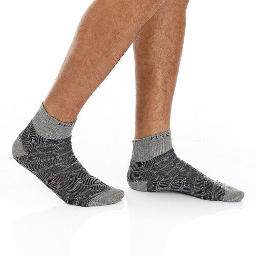 Men's Jacquard Ankle Socks - Short, Sporty - White