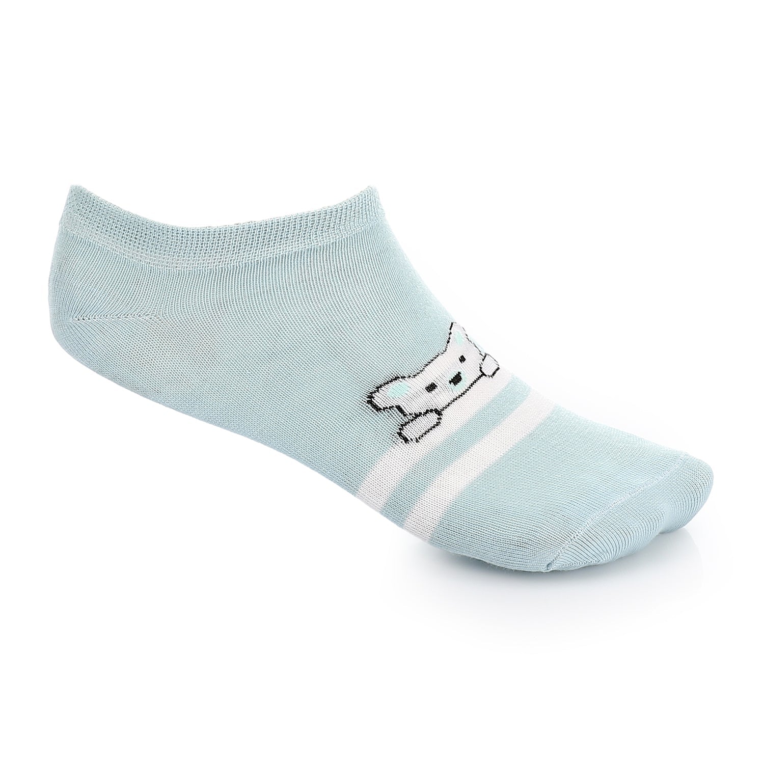 Women's No Show Socks With Drawings - Blue