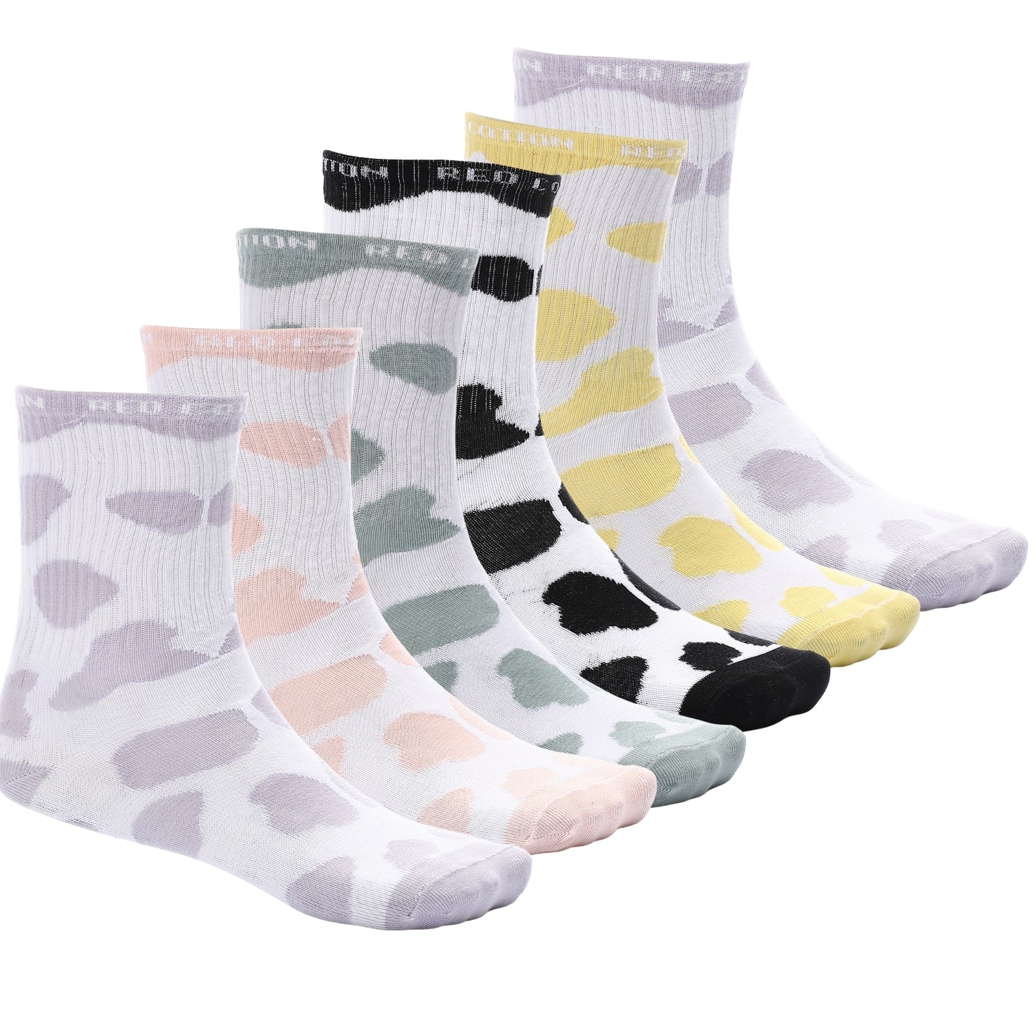 6 Pairs of Colorful Cow-Print Women's Socks