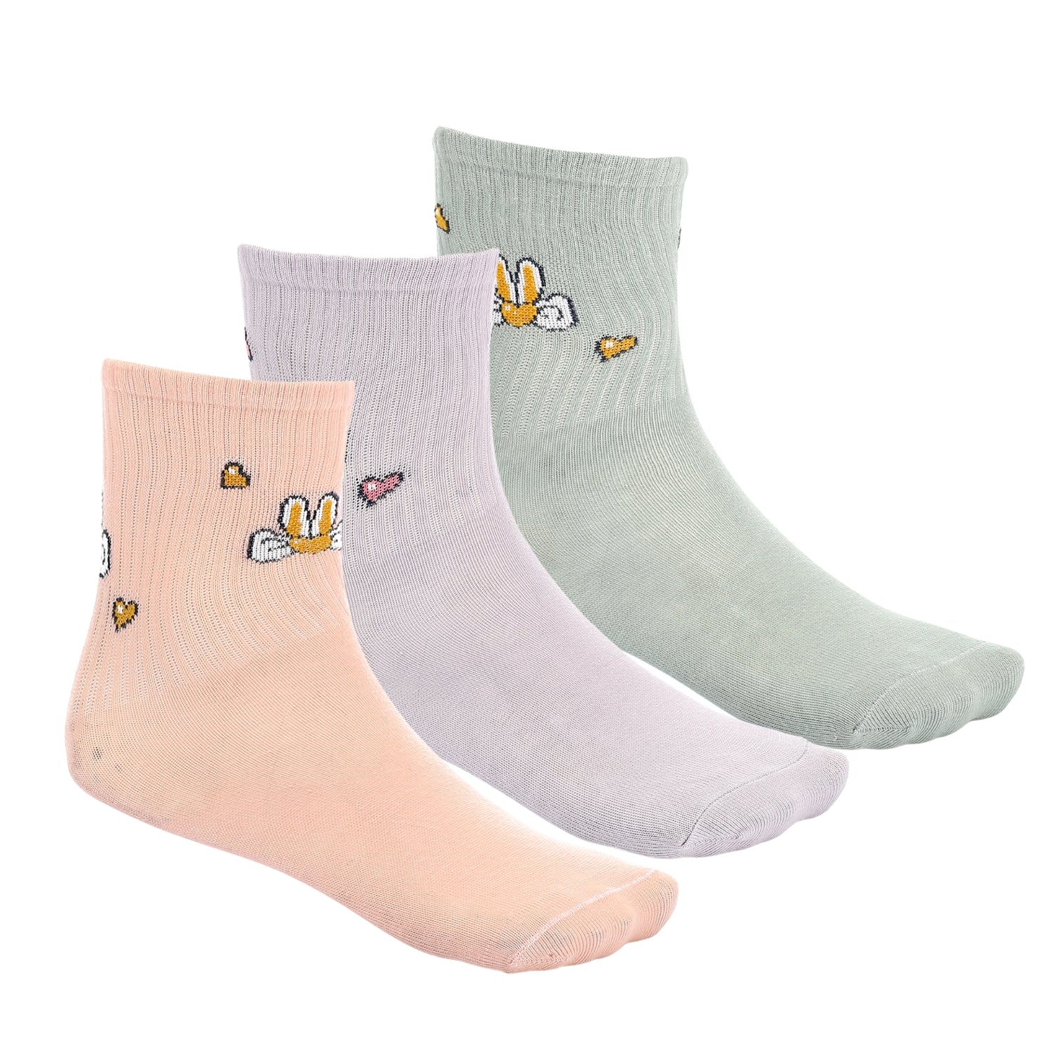 3 Pairs of Girls’ Cotton Socks with Bows