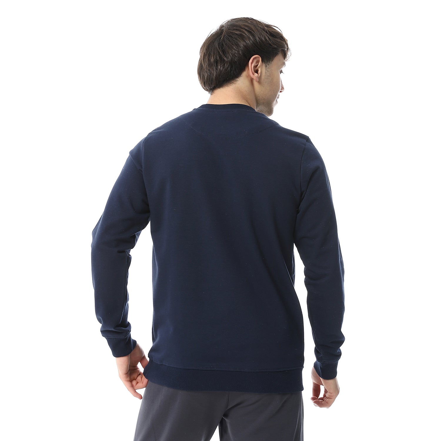 Red Cotton Sweatshirt With Printed - Navy